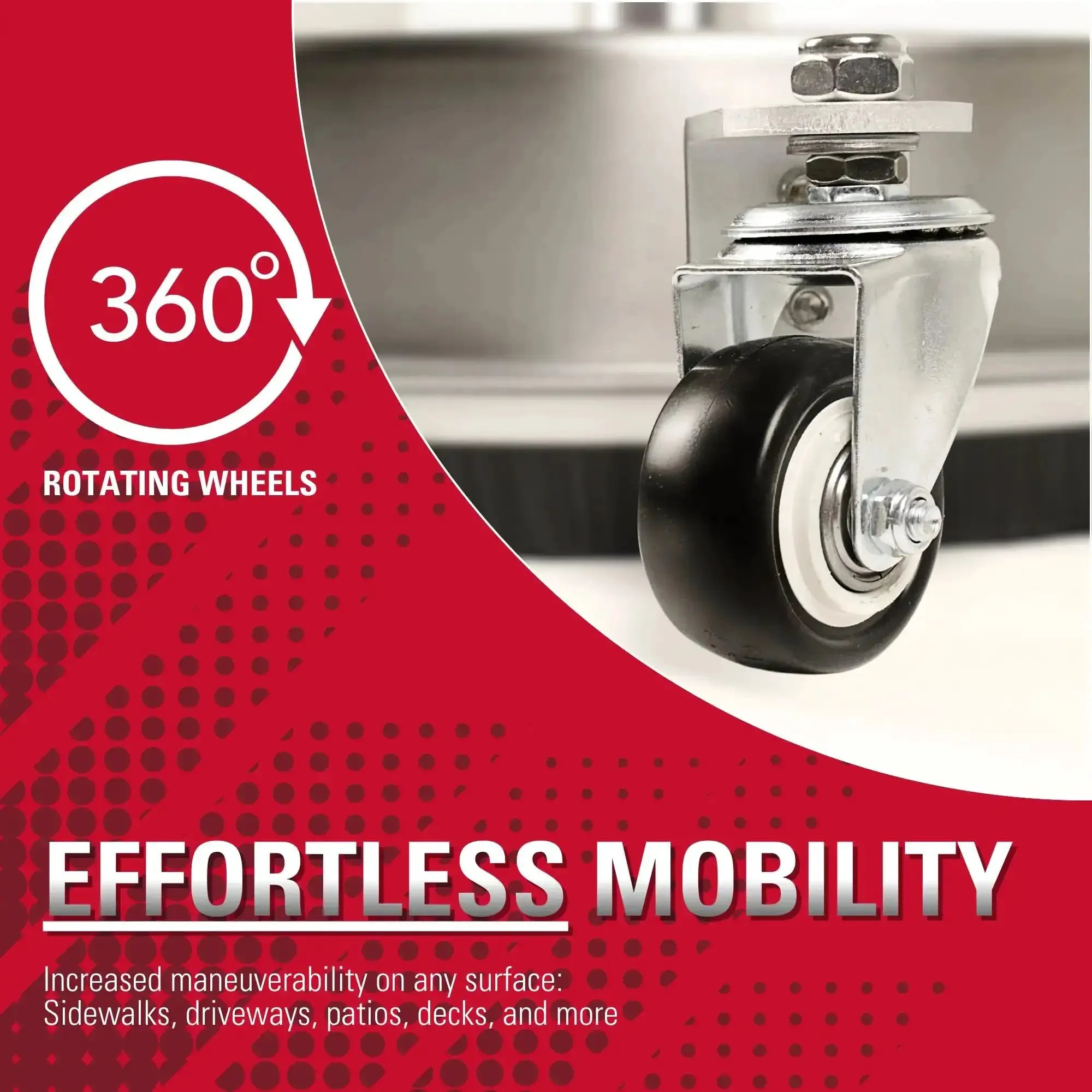 Universal 16.5 Inch Pressure Washer Surface Cleaner Stainless Steel For Gas And Electric Cold Water One Quarter Inch Quick Connect Max 4000 PSI Perfect For Driveways Patios And Sidewalks - Image 5