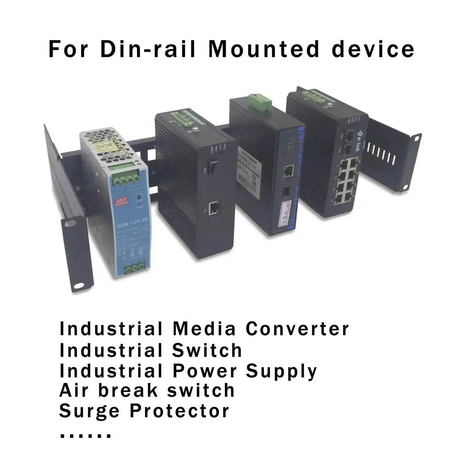Universal 2U 19 Inch Rack Mount Kit For DIN Rail Devices With Adjustable Depth Includes 1.38 Inch DIN Rail Track Simplified Mounting For Industrial Media Converters In Standard Cabinets And Server Racks - Image 4