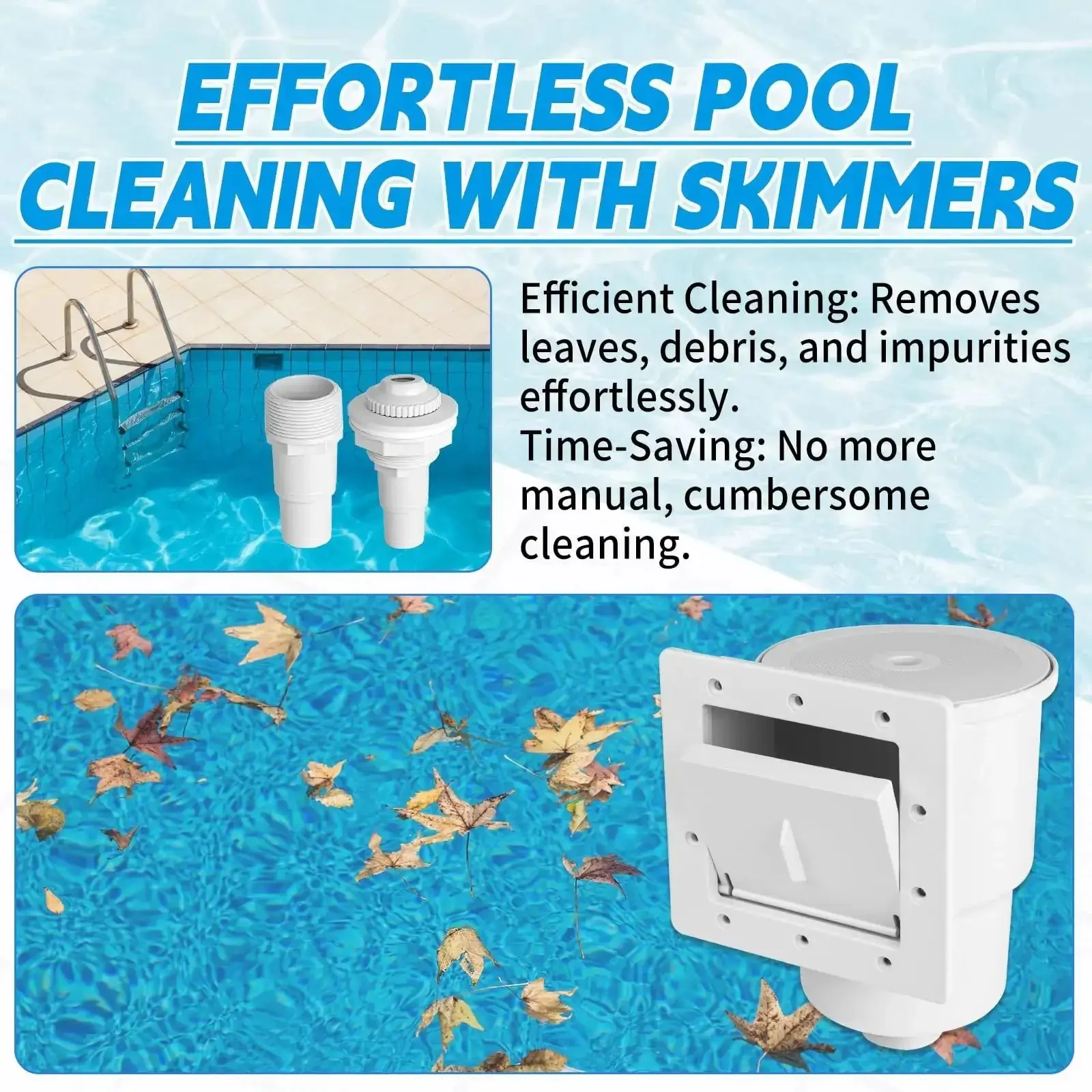 Universal Above Ground Pool Skimmer Kit With Accessories For Standard 6 Inch Wall Openings Replaces SP1090 SP1091ES SP1095ES Hayward Models Pro Grade Easy Setup Debris Removal For Cleaner Water - Image 4