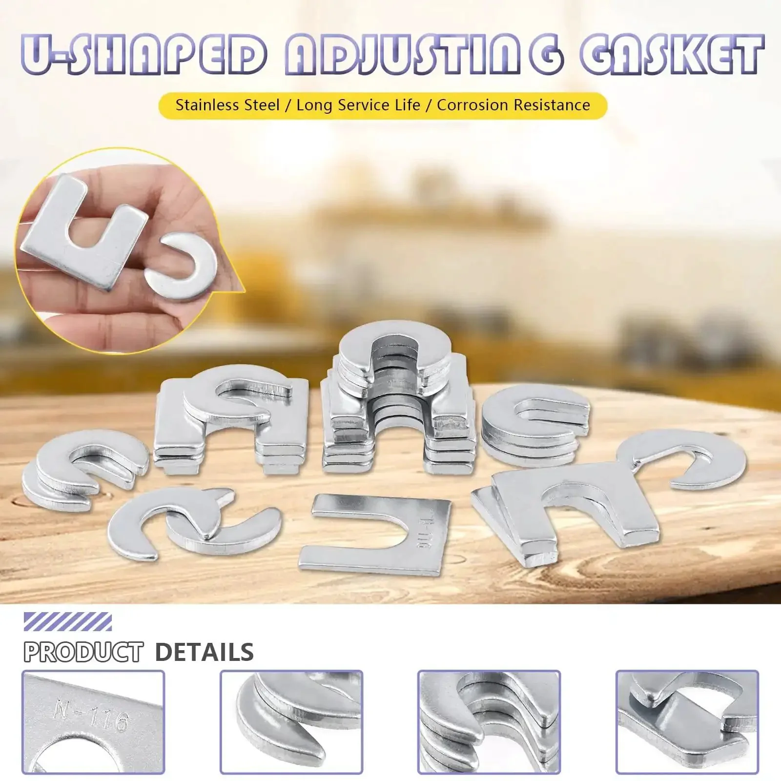 Universal Auto Body Shim Kit With Zinc Plated Shims In Three Eighths And One Half Inch Sizes, 152-Piece U Type And C Type Alignment Shims For Dead-On Body Part Alignment, Camber Adjustment, And Quick Fitment For Your Ride - Image 5
