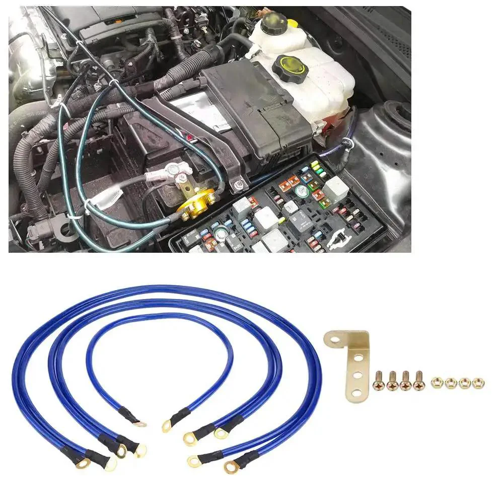 Universal Car Grounding Kit With PVC Ground Wires Set Includes 2 100cm Cables, 2 80cm Cables, And 1 60cm Cable, Earth Ground System For Faster Starts And More Reliable Vehicle Electrical Ground - Image 7