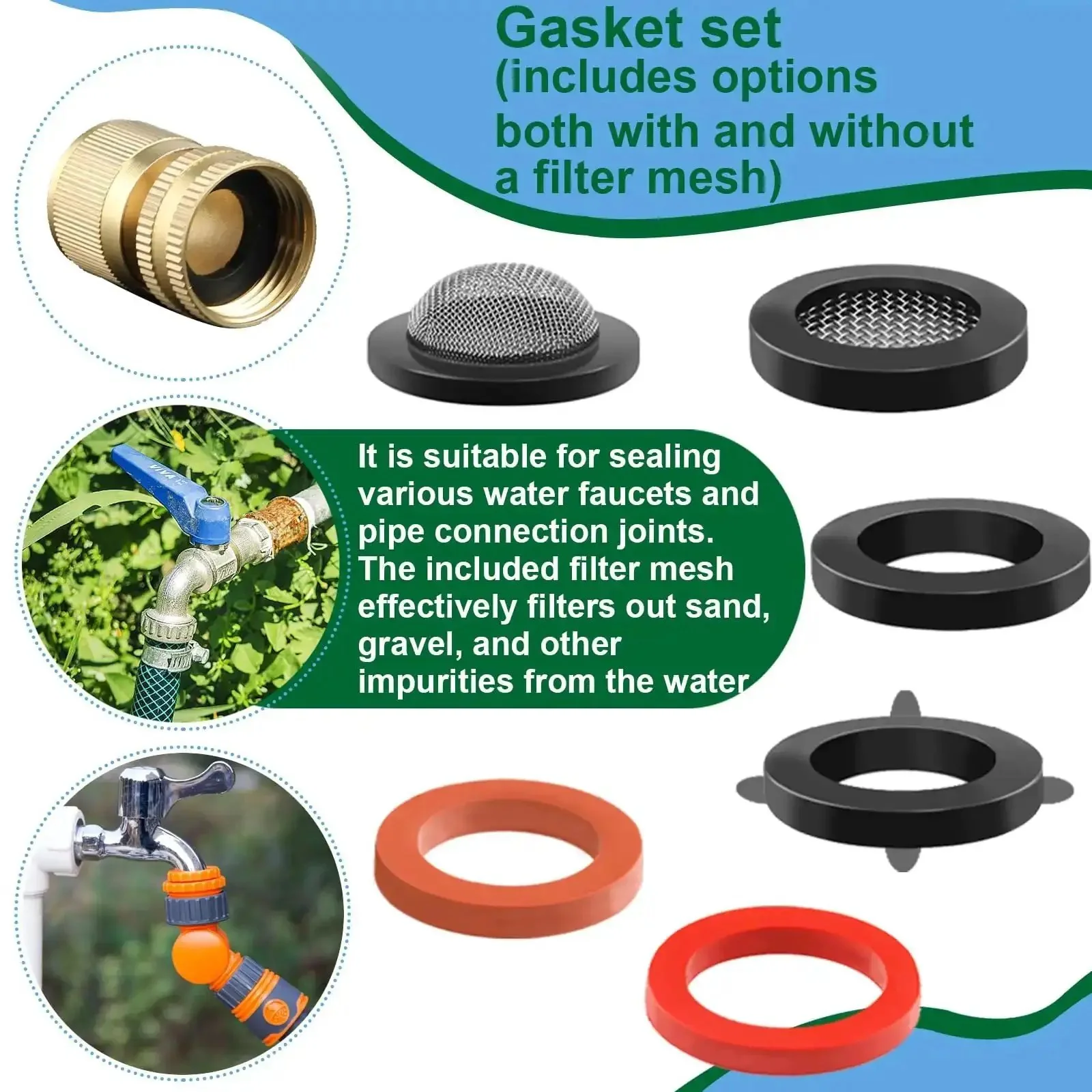Universal Faucet Washer And O Ring Kit 1075Pcs With 18 Heat Resistant O Rings 10 Beveled And Flat Washers 14 Gasket Types For Faucets Hoses Spigots Home Plumbing Seal Repair With Pick Hook And Brass Screws - Image 4