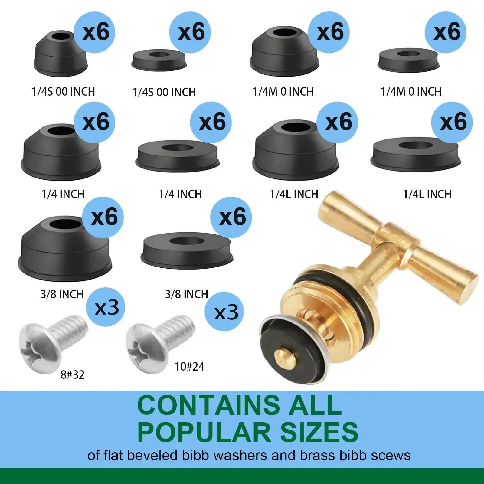 Universal Faucet Washer And O Ring Kit 1075Pcs With 18 Heat Resistant O Rings 10 Beveled And Flat Washers 14 Gasket Types For Faucets Hoses Spigots Home Plumbing Seal Repair With Pick Hook And Brass Screws - Image 7