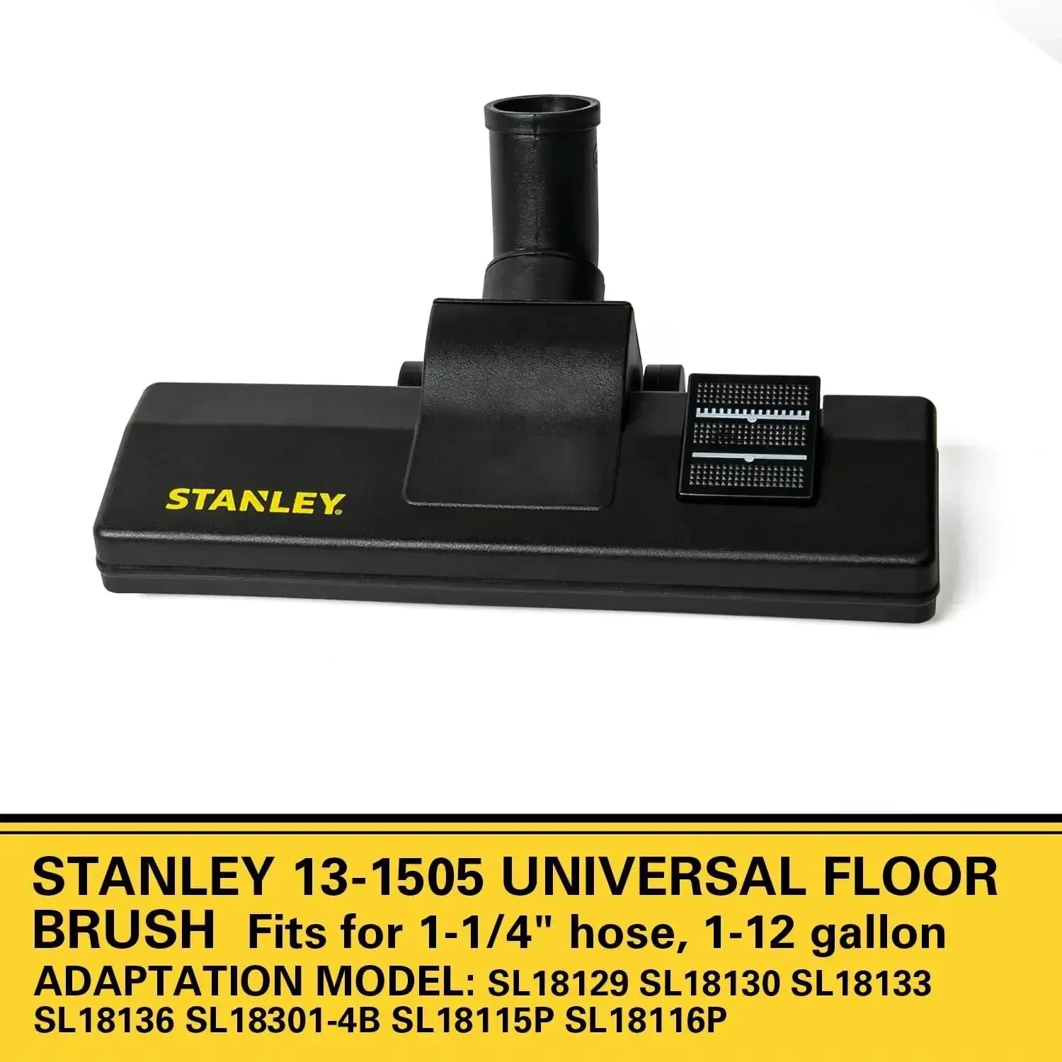 Universal Floor Brush For Wet And Dry Vacuums With A 1-1/4 Inch Hose, Heavy Duty Cleaning Tool For Hardwood, Carpet Or Garage, Quick Attach, Fits A Wide Range Of Vacuum Models Like SL18129 SL18130 SL18136 And More - Image 2
