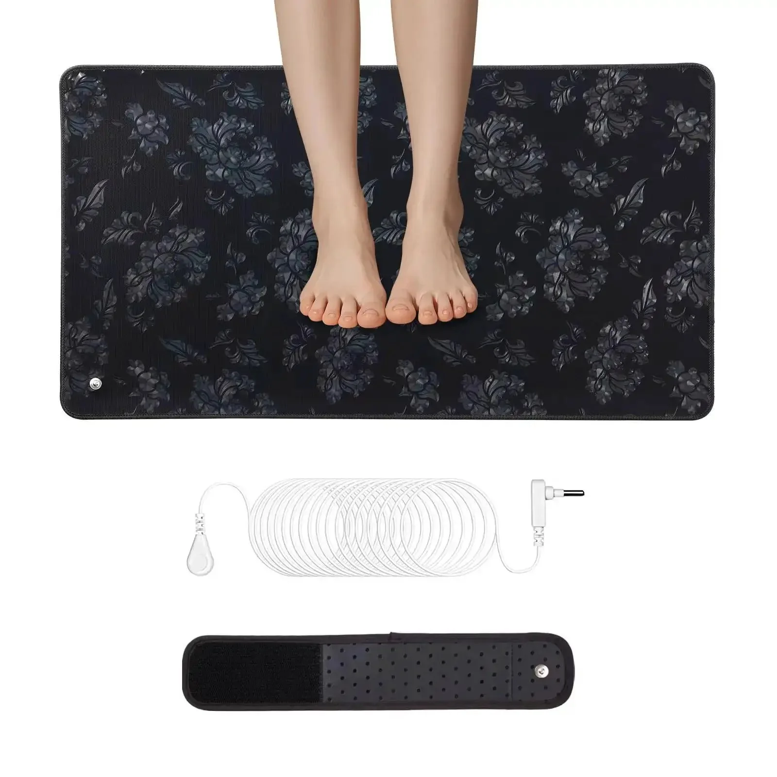 Universal Grounding Mat Kit With Wrist Strap For Sleep Boost, Pain Relief, Inflammation Reduction, And Balance, 23.6 By 13 Inch, 3D Contact Design For Strong Grounding, Durable Build, Easy Maintenance