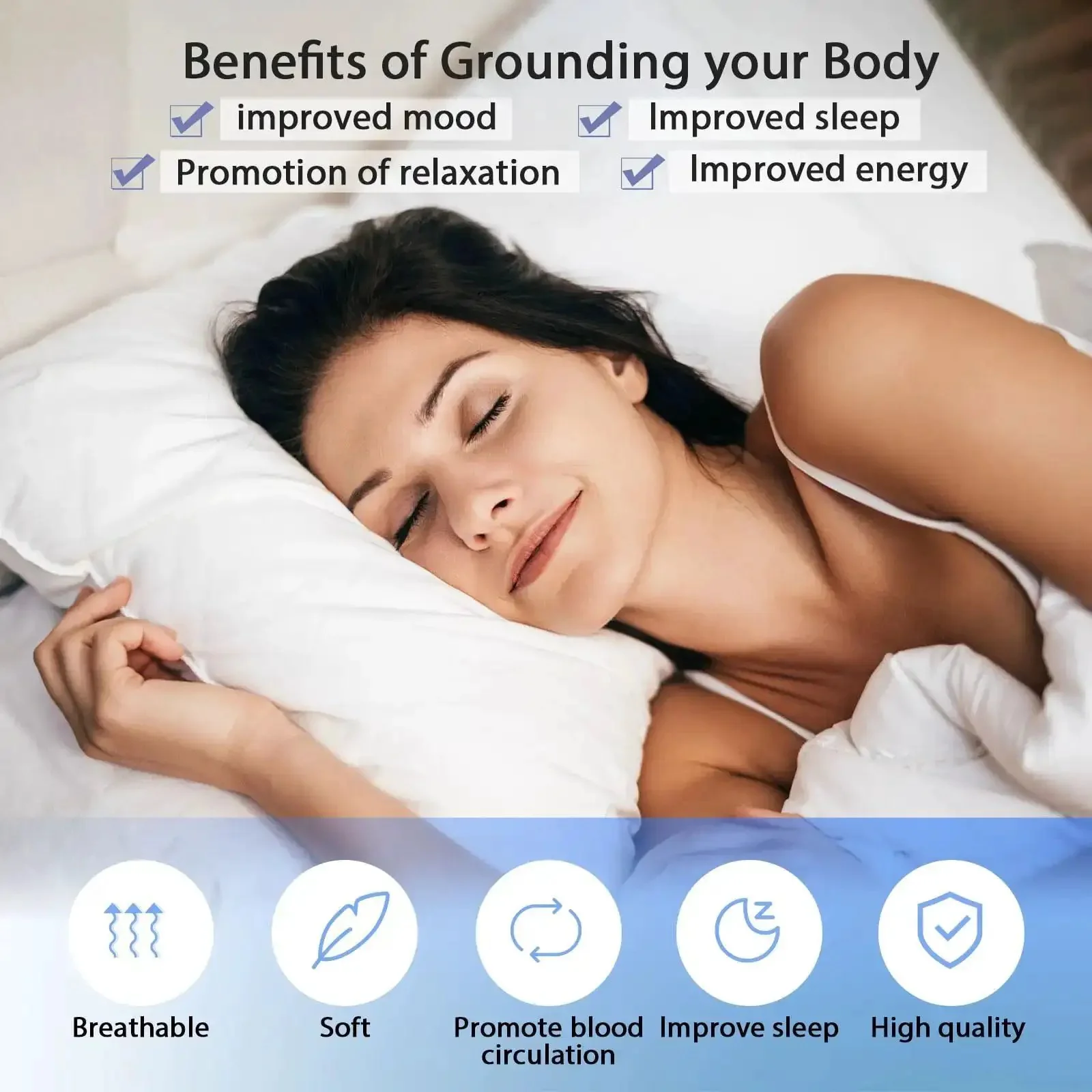 Universal Grounding Mat Kit With Wrist Strap For Sleep Boost, Pain Relief, Inflammation Reduction, And Balance, 23.6 By 13 Inch, 3D Contact Design For Strong Grounding, Durable Build, Easy Maintenance - Image 3