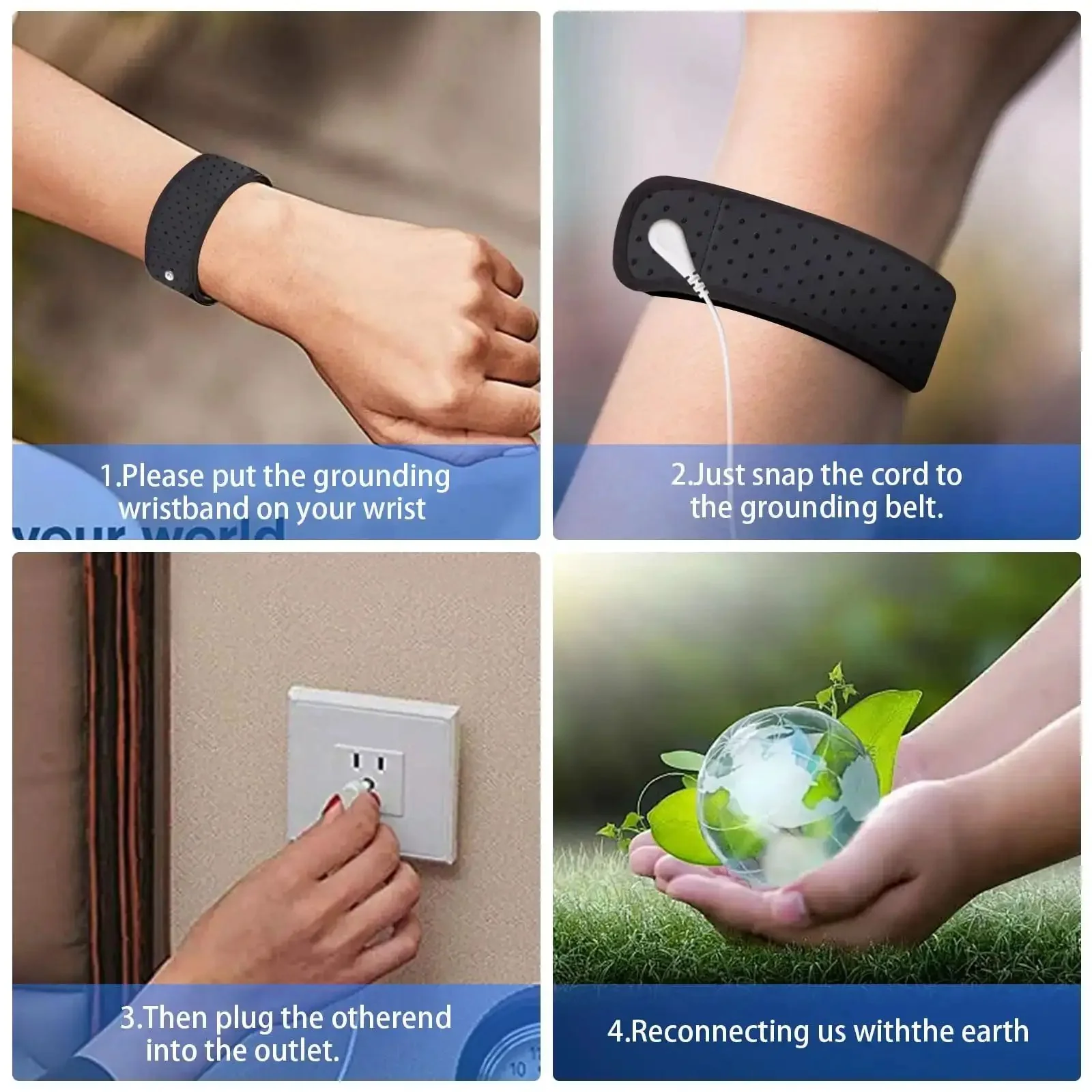 Universal Grounding Mat Kit With Wrist Strap For Sleep Boost, Pain Relief, Inflammation Reduction, And Balance, 23.6 By 13 Inch, 3D Contact Design For Strong Grounding, Durable Build, Easy Maintenance - Image 5