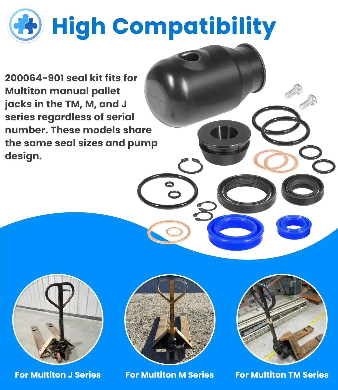 Universal Hydraulic Seal Kit For Manual Pallet Jacks TM M And J Series Replacement Set MU200064901 Compatible With MU200064901 Part Built To Last No Brainer Easy Fit For Smooth Lifts And Long Lasting Performance - Image 8