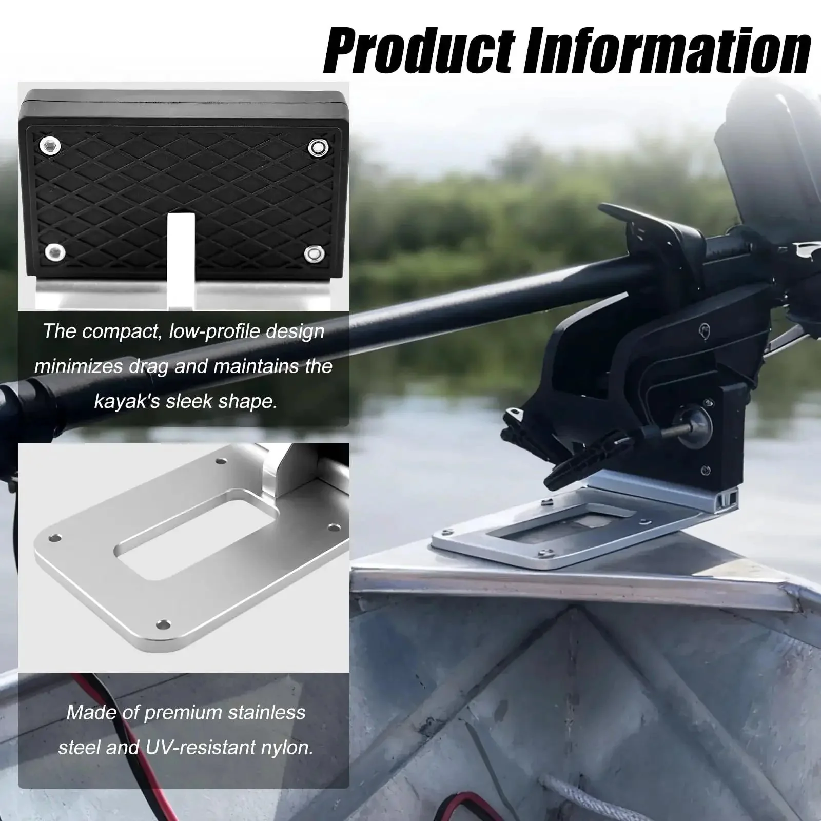 Universal Kayak Trolling Motor Mount for Flat Stern Kayaks Or Boats Transom Bracket Fits Electric Trolling Motors Up to 3HP Heavy Duty Corrosion Resistant Stainless Steel Easy Clamp On Install - Image 4