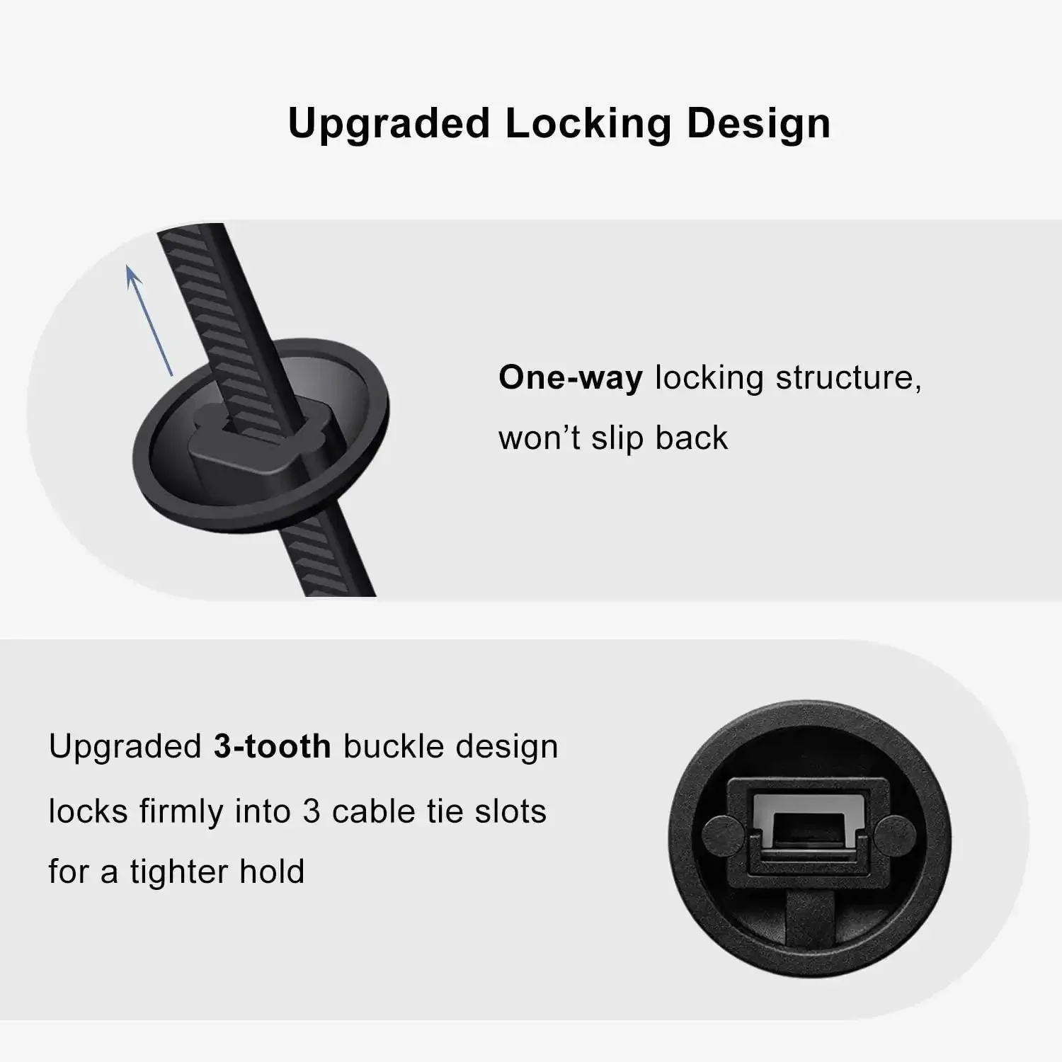 Universal Nylon Cable Tie Buckle Must Have Kit For Cars With One Way Locking Zipper Clips T Style Zip Ties Button Fixation Tools Automotive Plastic Rivet Push Pins For Auto Body Trim Bumper Retainer Fender Liner And Door Panel Clips - Image 5