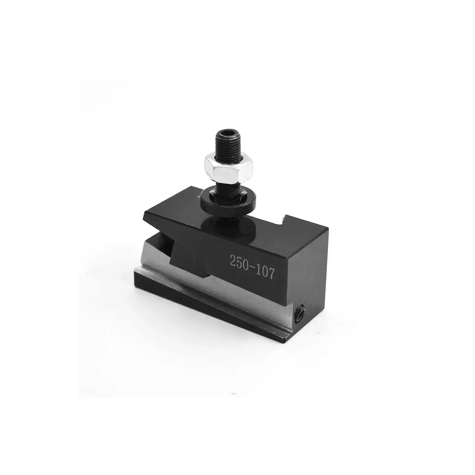 Universal Parting Blade Holder For CNC Lathe Quick Change System, Fits 250-100 And 250-111 Tool Posts, Takes 1/2 Inch Or Smaller Blades With Parallel Edges, Bevel And T-Cut Compatible, Lets You Cut Off Close To The Chuck, Up To 12 Inch Swing