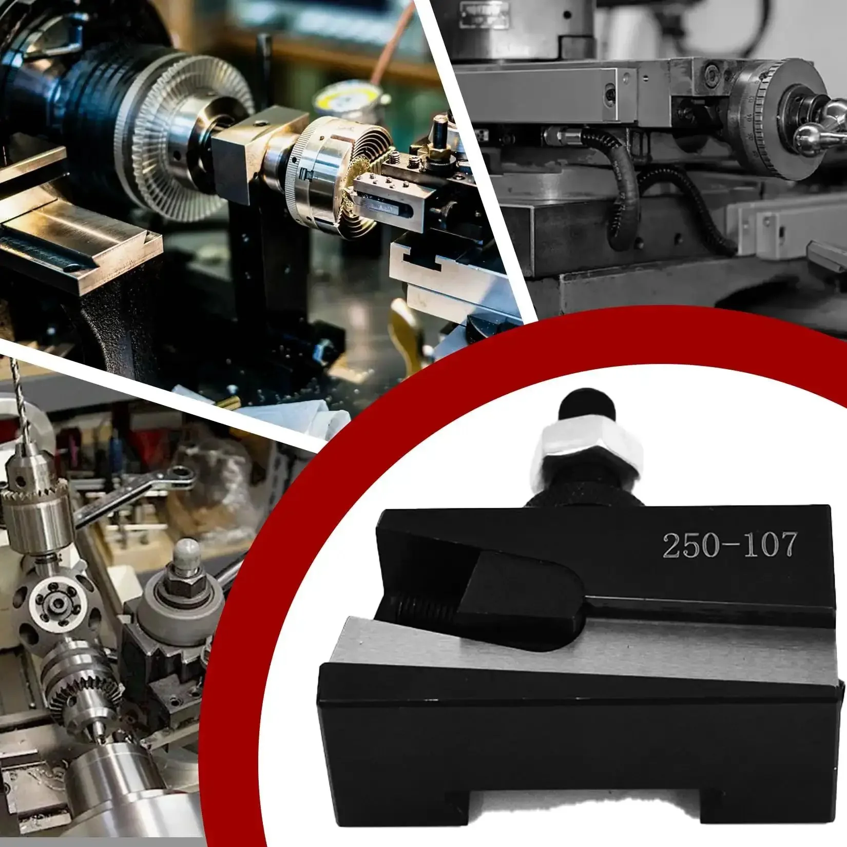 Universal Parting Blade Holder For CNC Lathe Quick Change System, Fits 250-100 And 250-111 Tool Posts, Takes 1/2 Inch Or Smaller Blades With Parallel Edges, Bevel And T-Cut Compatible, Lets You Cut Off Close To The Chuck, Up To 12 Inch Swing - Image 3