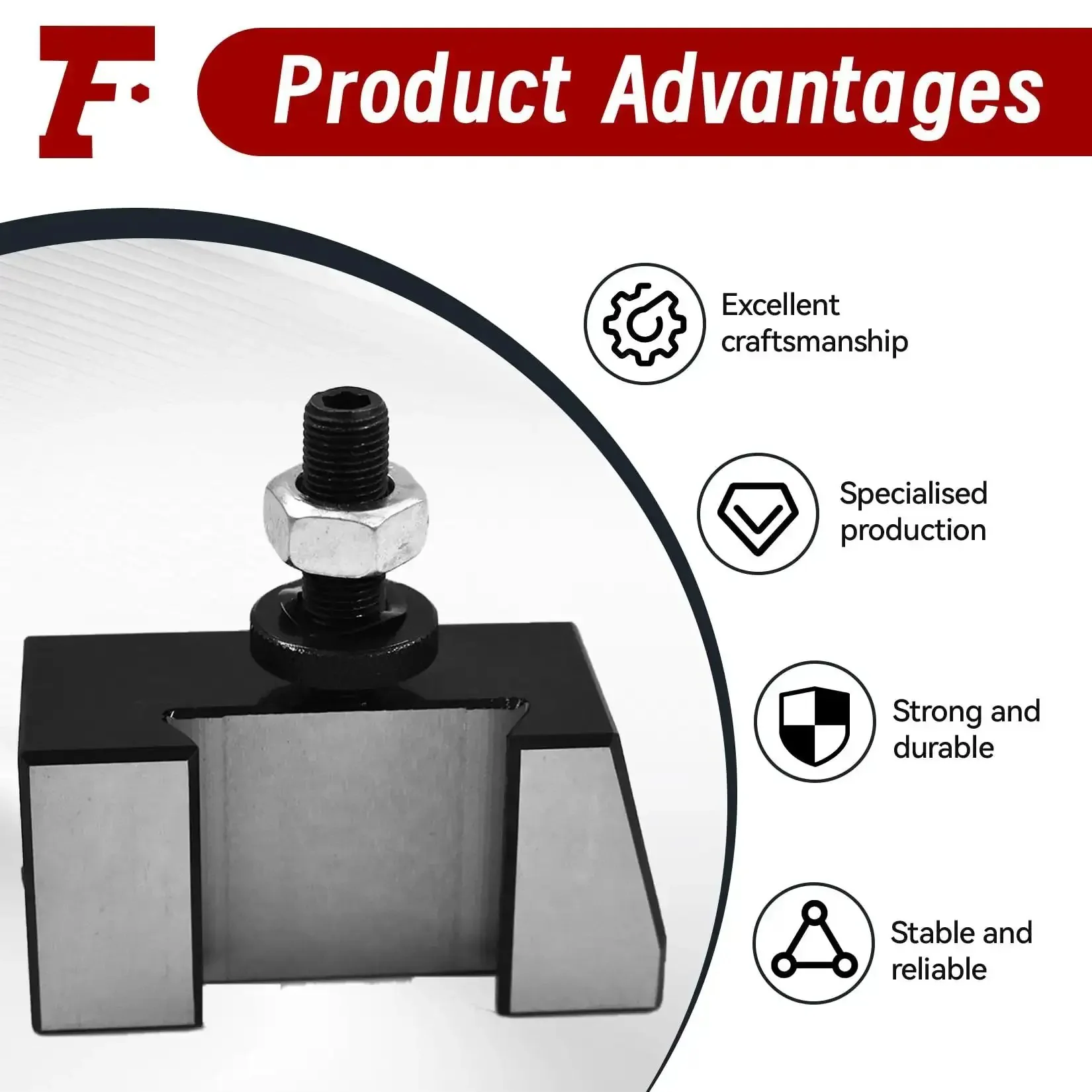 Universal Parting Blade Holder For CNC Lathe Quick Change System, Fits 250-100 And 250-111 Tool Posts, Takes 1/2 Inch Or Smaller Blades With Parallel Edges, Bevel And T-Cut Compatible, Lets You Cut Off Close To The Chuck, Up To 12 Inch Swing - Image 4