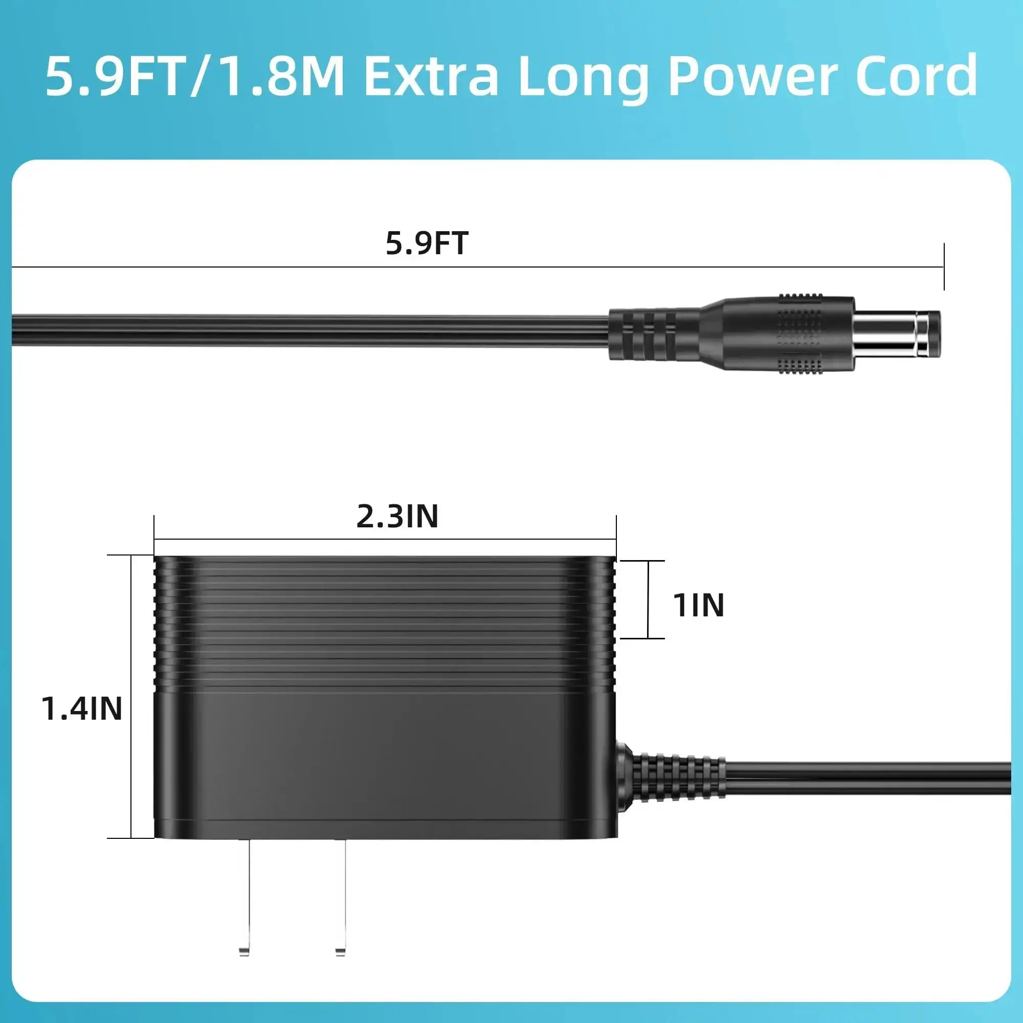 Universal Power Cord For Elliptical And Cardio Machines Replacement Charger Cable For Home Gym Cross Trainers And Exercise Bikes Works With Strider Models And Similar 110V Units Durable Plug And Play Cord - Image 2
