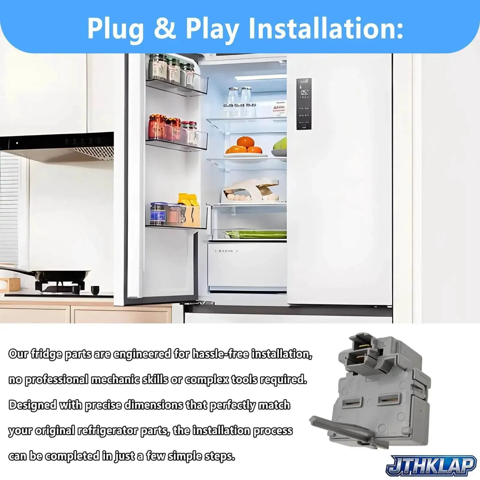 Universal Refrigerator Start Relay And Overload Protector For 1 Quarter Inch Terminal Models, 110 To 120V Compressor Protection Device, Direct Replacement For GE Hotpoint Profile Fridges, No Brainer Install And Solid Cooling Saver - Image 3