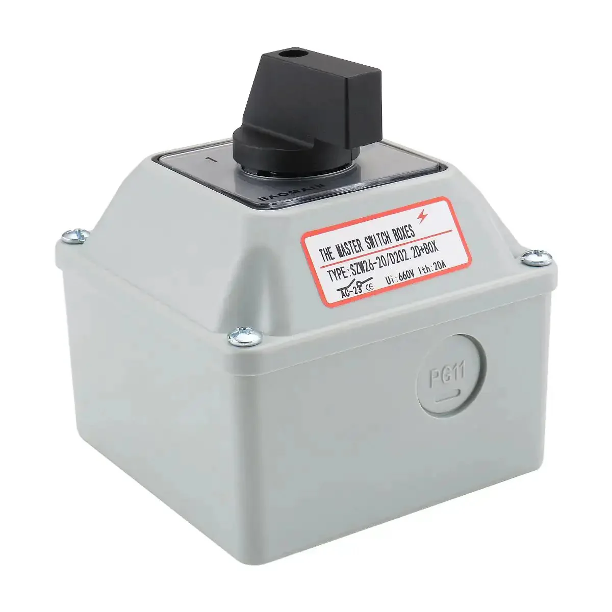 Universal Rotary Changeover Switch SZW26-20/D202.2D-W With Wider Master Exterior Box 660V 20A 3 Position 2 Phase For Motor Control Generator And Power Transfer ON OFF ON Reversing Switch For Industrial And DIY Use - Image 3
