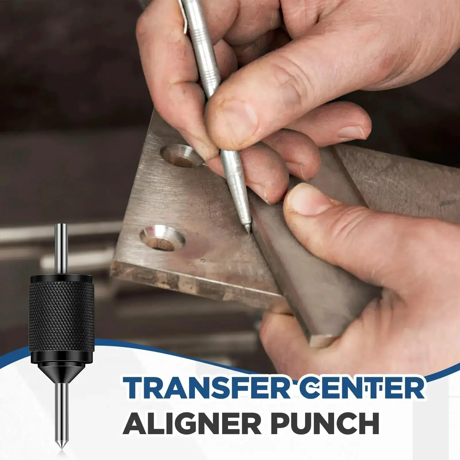 Universal Transfer Punch And Center Aligning Tool Hardened Steel Pin For Precise Marking Metal Punch For Workshop DIY Projects Garage Hand Tool Range Three Sixteenths To Five Eighths Inches Durable Machining Punch - Image 4