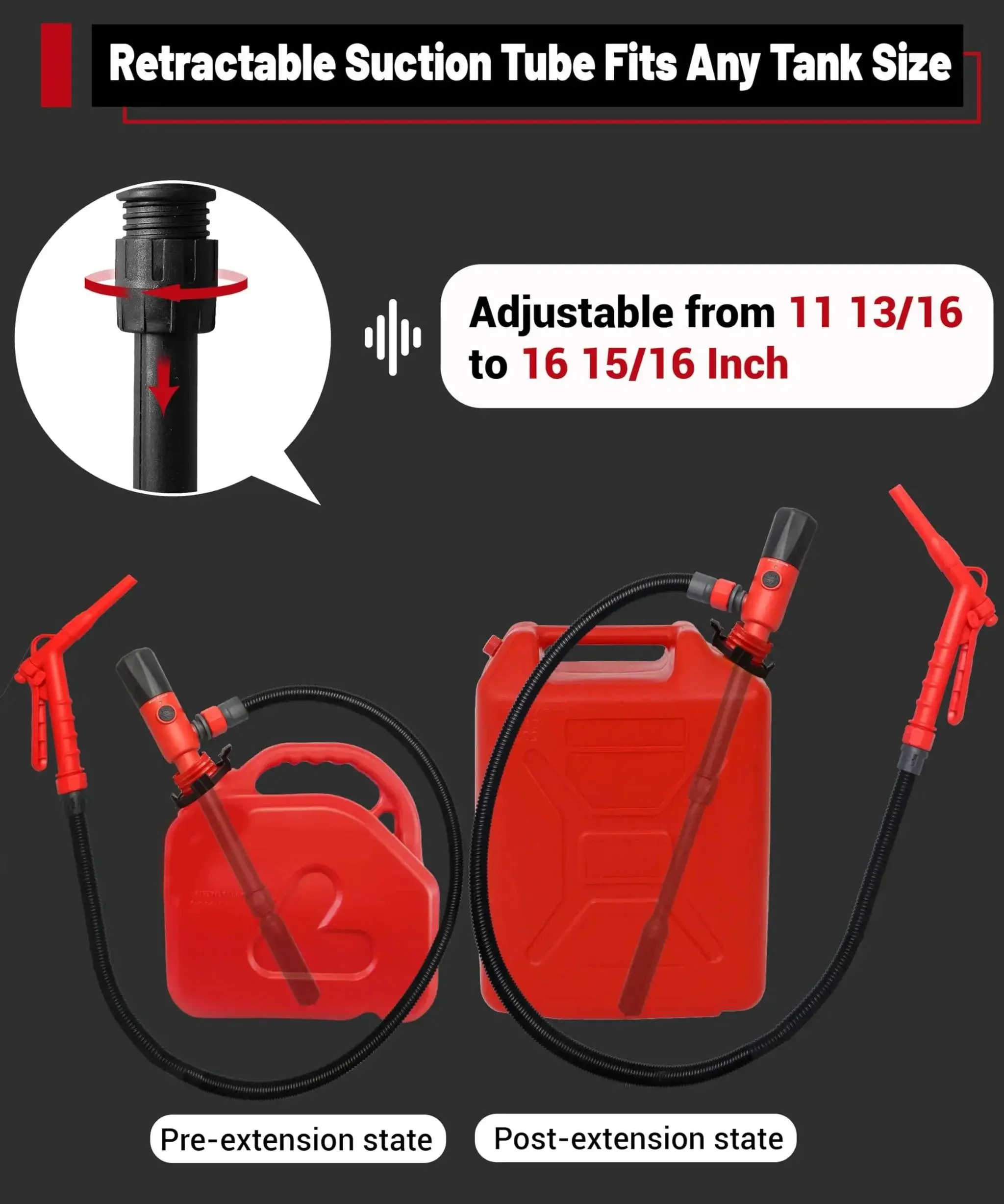 Upgraded 2025 Fuel Transfer Pump With Leak Proof USB Charging And AA Battery Backup, Easy Pour Gas Can Pump, 2.8 GPM Portable Gasoline Pump, Dual Power Options For Quick, No Mess Refuels - Image 6