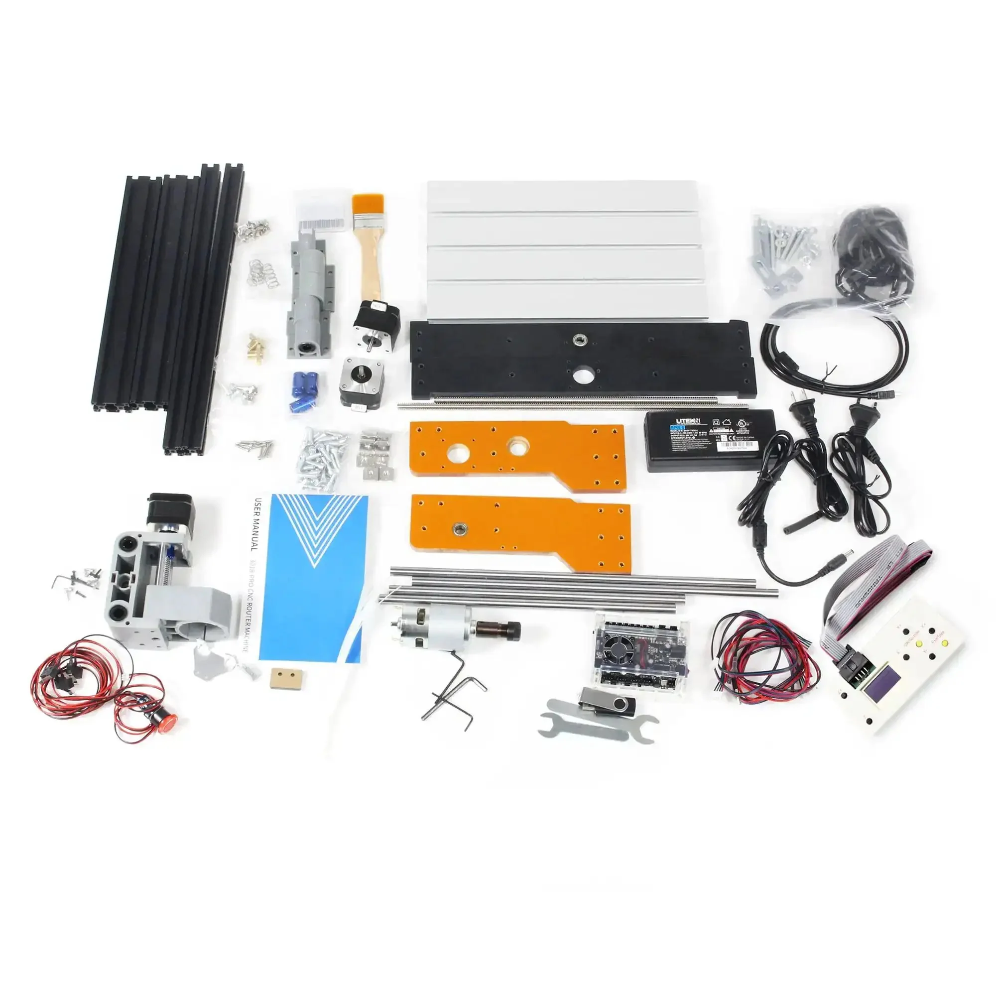 Upgraded 3018 Pro CNC Router Kit With Offline Controller E Stop XYZ Limit Switches 3 Axis Precision DIY Desktop Engraving For Wood Acrylic PVC And PCB Milling On Sturdy Aluminum Frame - Image 3