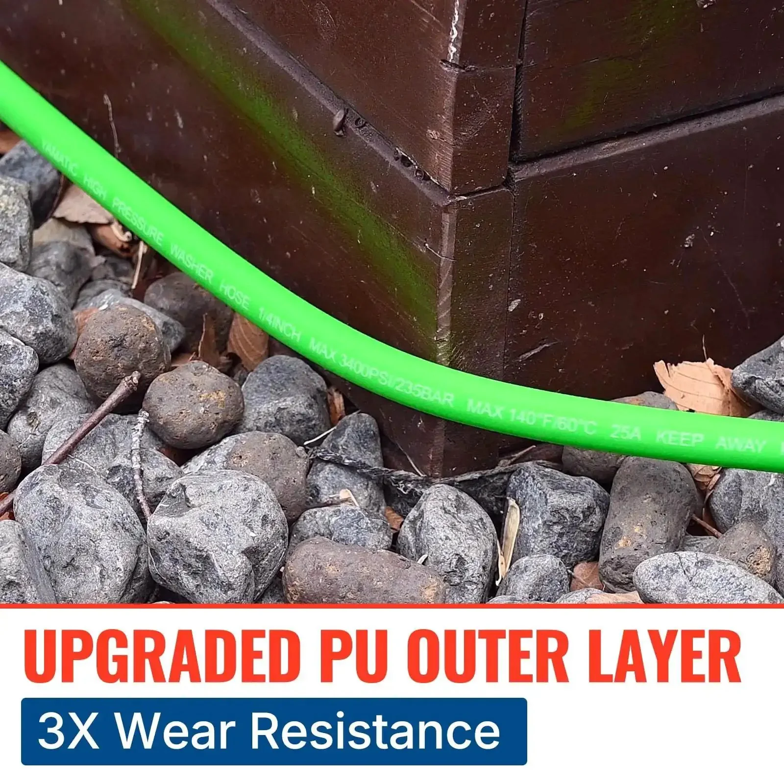 Upgraded 50 Ft Pressure Washer Hose Capable Of 3400 PSI, One Quarter Inch Wear And Kink Resistant With Heat Protect Sleeve, Heavy Duty Replacement Hose For Uberflex Flexzilla Ryobi And Other Popular Brands - Image 6