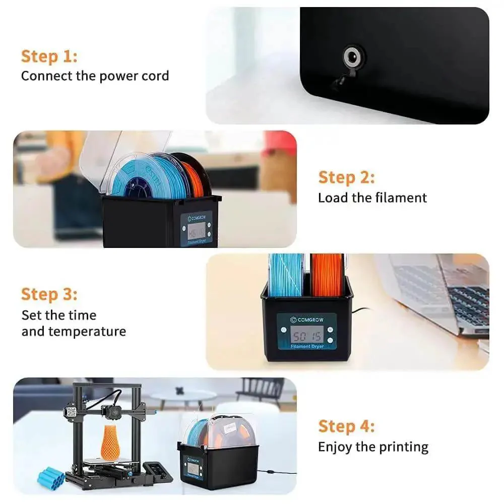 Upgraded Filament Dryer Box For 3D Printing Large Capacity Dehydrator For 2kg Spools Fits 1.75mm And 2.85mm Filaments Compatible With PLA PETG ABS TPU Silk - Image 3