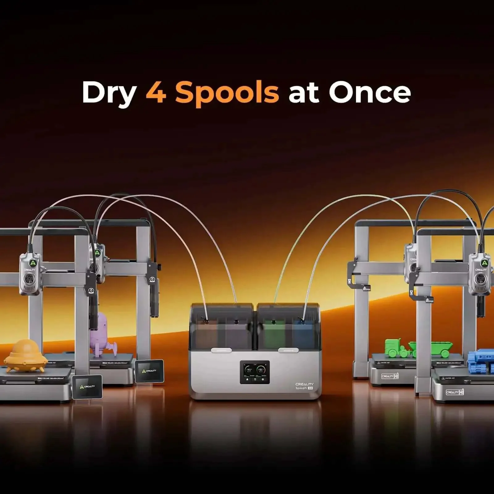 Upgraded Filament Dryer For Four Spools With Space Pi X4 Filament Storage Box And Dual Independent Heating Chambers Up To 85C Compatible With PLA PETG ABS TPU PC PA PAHT Dry And Print Four Spools At Once - Image 7
