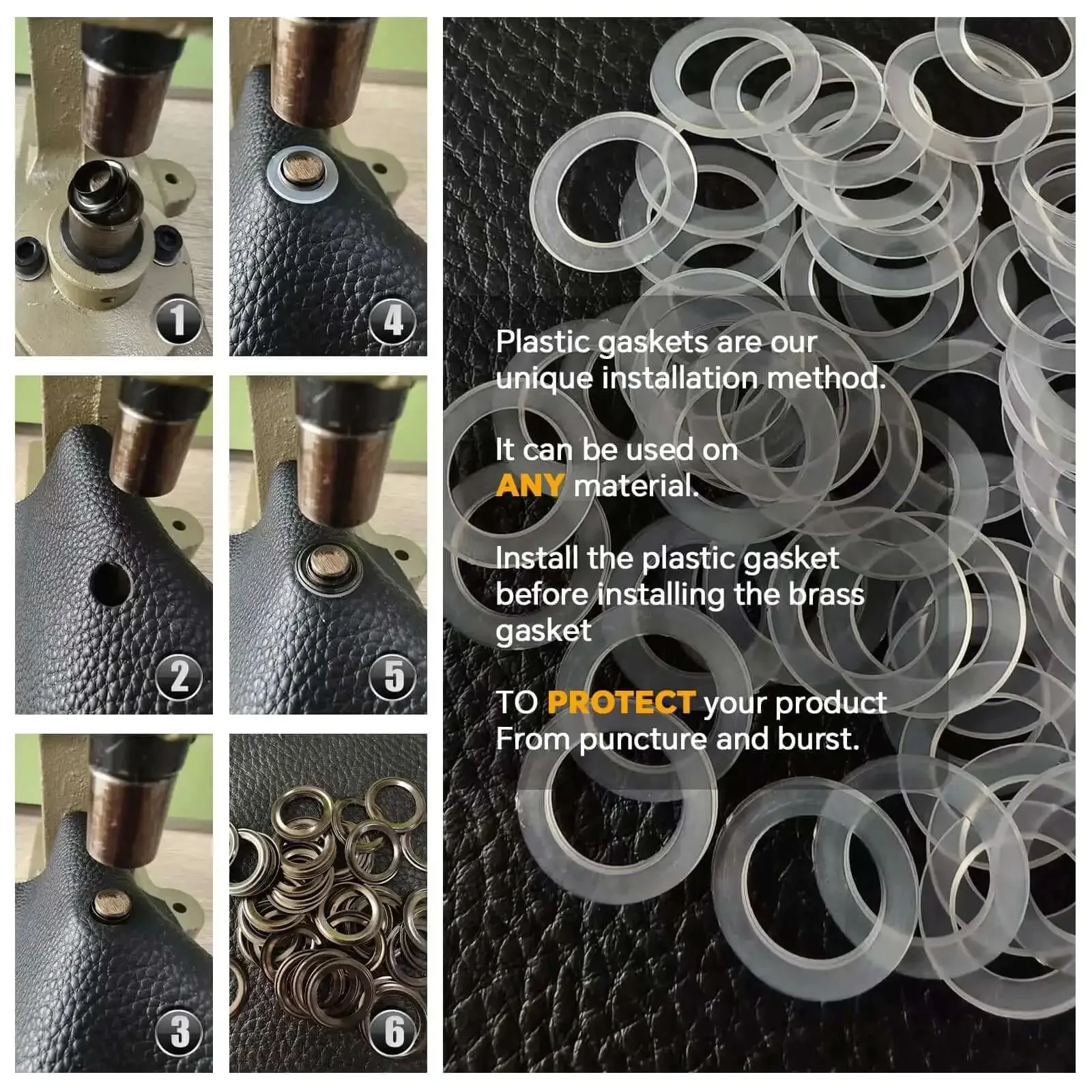 Upgraded Heavy Duty Hand Press Grommet Kit With Eyelet Punch Tool Pro Grade 3 Dies And 1500 Pcs Grommets For Fabric Tarps Curtains Paper Leather Canvas Durable Alloy Construction Easy Alignment And Long Lasting Use - Image 6