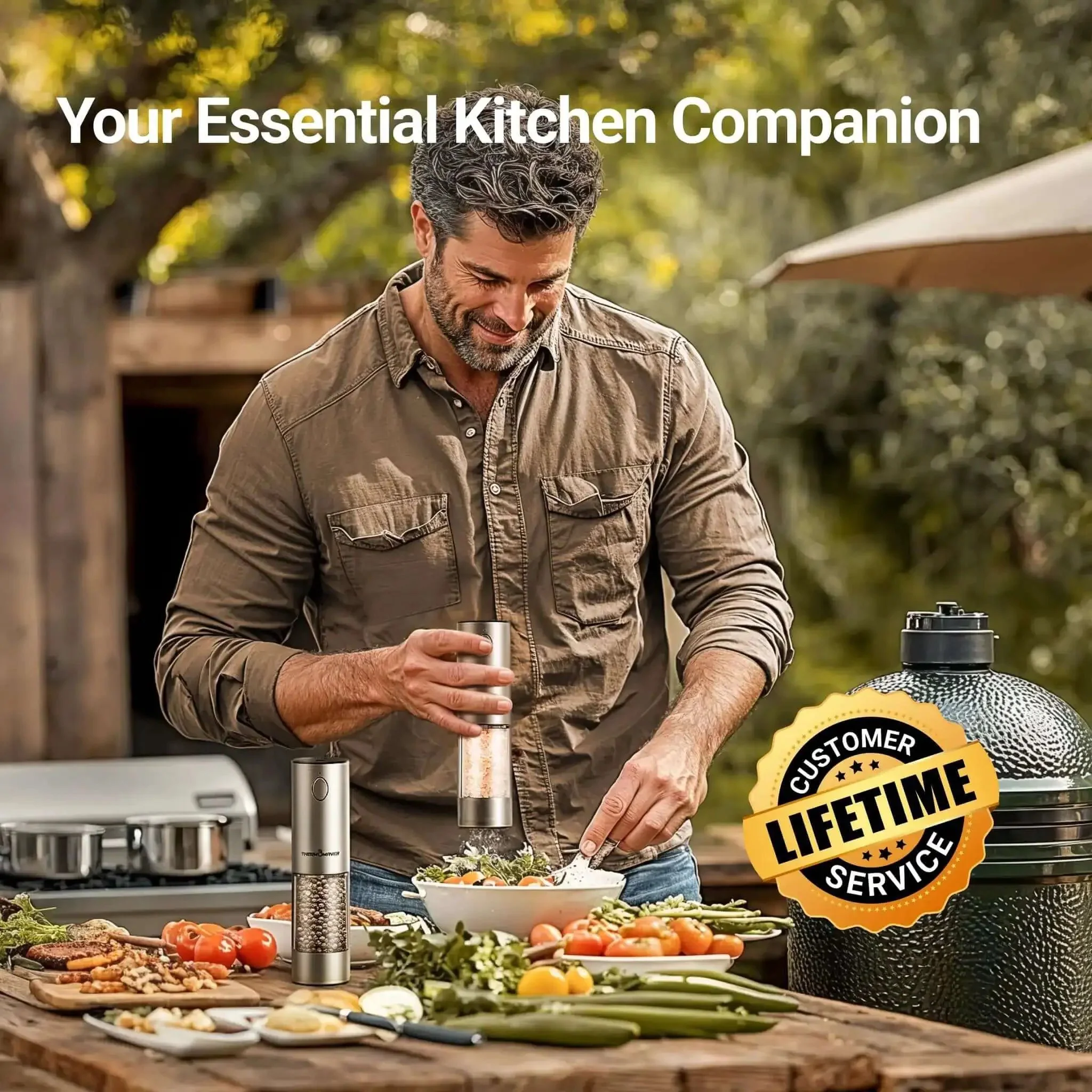 Upgraded Large Capacity Electric Salt And Pepper Grinder Set Game Changer 110ml Rechargeable With LED Light Stainless Steel Auto Pepper Mill Six Adjustable Coarseness Levels For Home Kitchen Dining - Image 2