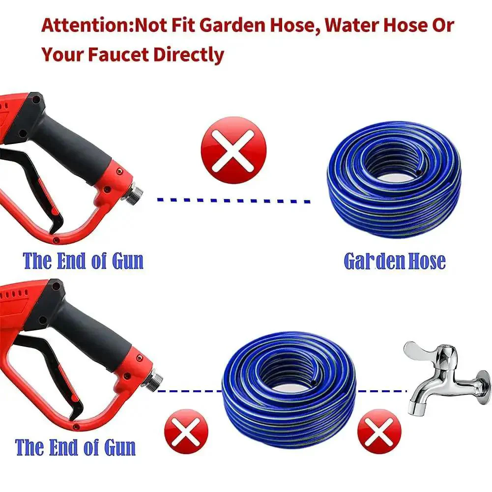 Upgraded Pressure Washer Gun With 47 Inch Extension Wand And 7 Inch 30 Degree Curved Rod M22 Fitting Five Nozzle Tips 5000 PSI 8 GPM Pro Grade Heavy Duty Spray Gun For Decks Siding Concrete And More - Image 8