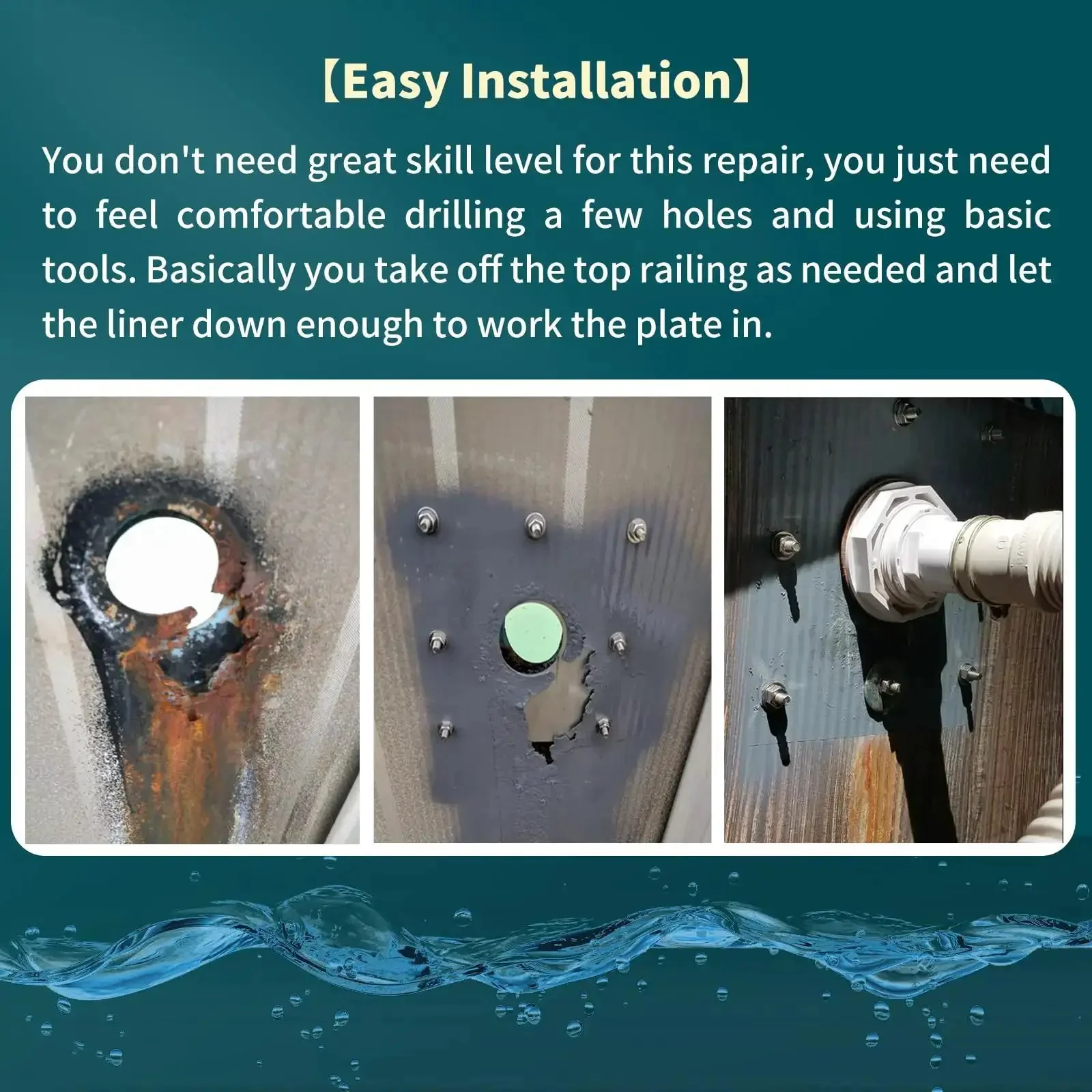 Upgraded RT0 Water Return Repair Kit For Rusty Pool Walls, Quick Above Ground Pool Wall Fix, Fits Return Fitting, Prevents Leaks And Oxidation, Heavy Duty Rust Repair Kit For Concrete And Vinyl Wall Panels - Image 4