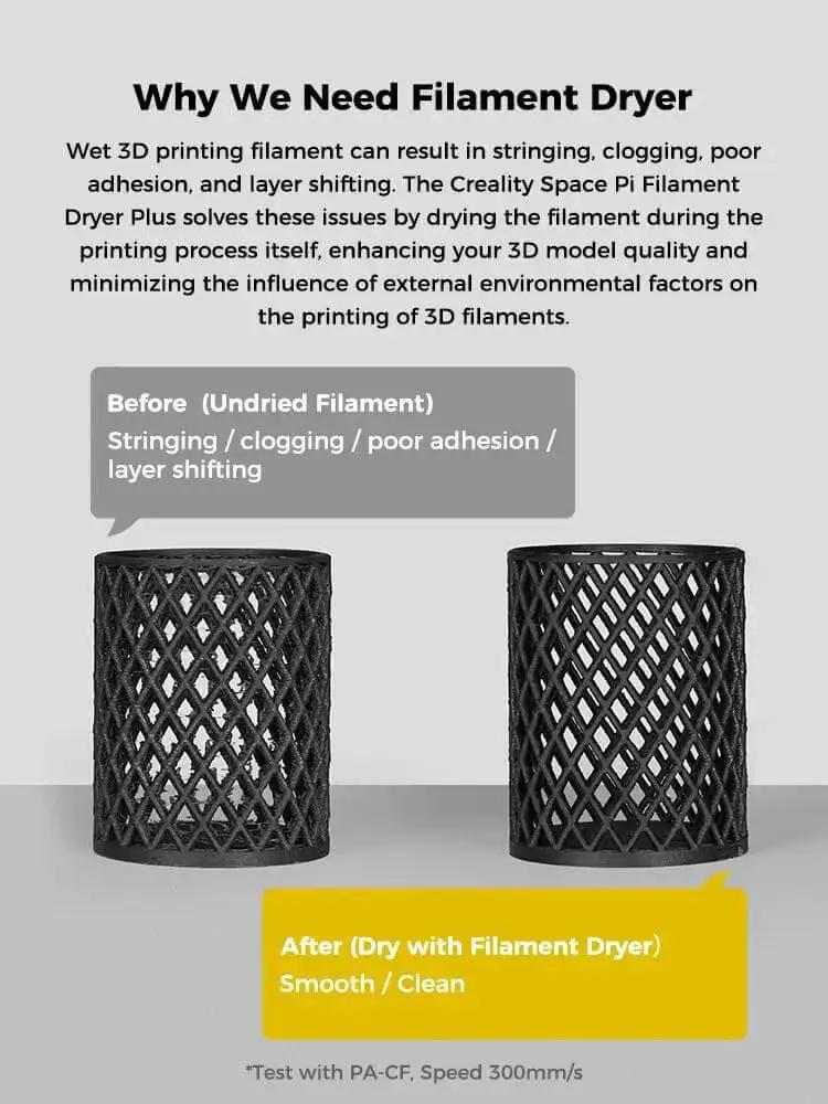 Upgraded Space Pi Filament Dryer Plus Dual Roll Dry Box For Two 3D Printers With 360 Degree Hot Air 110W PTC Heating Filament Dehydrator For PLA ABS PETG PA 1.75 To 2.85 mm Spool Holder - Image 8