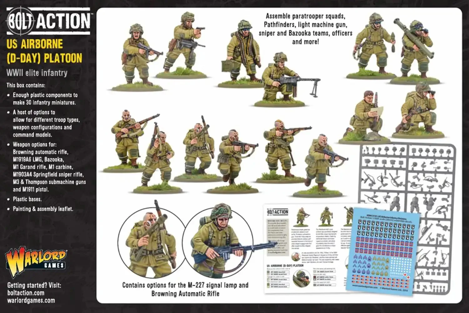 US Airborne D Day Platoon 28mm Miniatures For Bolt Action War Gaming Kit With 30 Plastic Infantry In M42 Jump Uniforms Highly Detailed World War II Figures For Tabletop Battle - Image 2