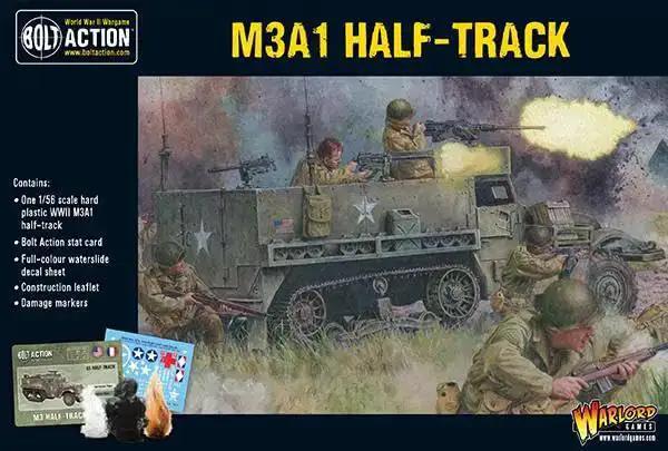 US Army M3A1 Half Track Scale Model Kit For Bolt Action War Gaming One To Fifty Six Scale 28mm Plastic Highly Detailed World War II Miniatures With Waterslide Decals Stat Card And Damage Markers - Image 2