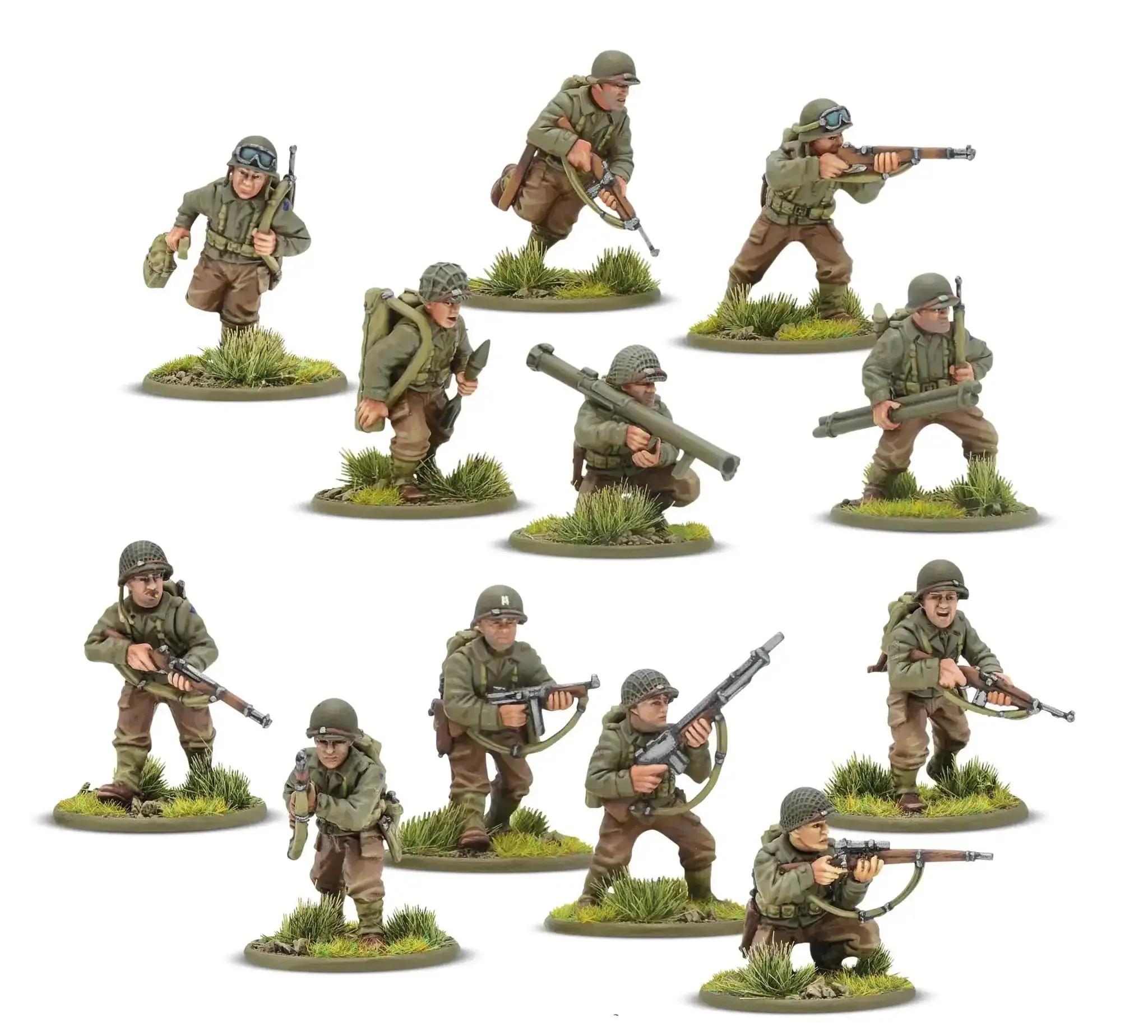 US Rangers 28mm Plastic Miniatures For World War II Tabletop Wargaming 30 Highly Detailed Infantry Figures With Dope Weapon Configs And Command Options Includes M1 Garand M1 Carbine Thompson SMG Bazooka BAR Grenades - Image 7