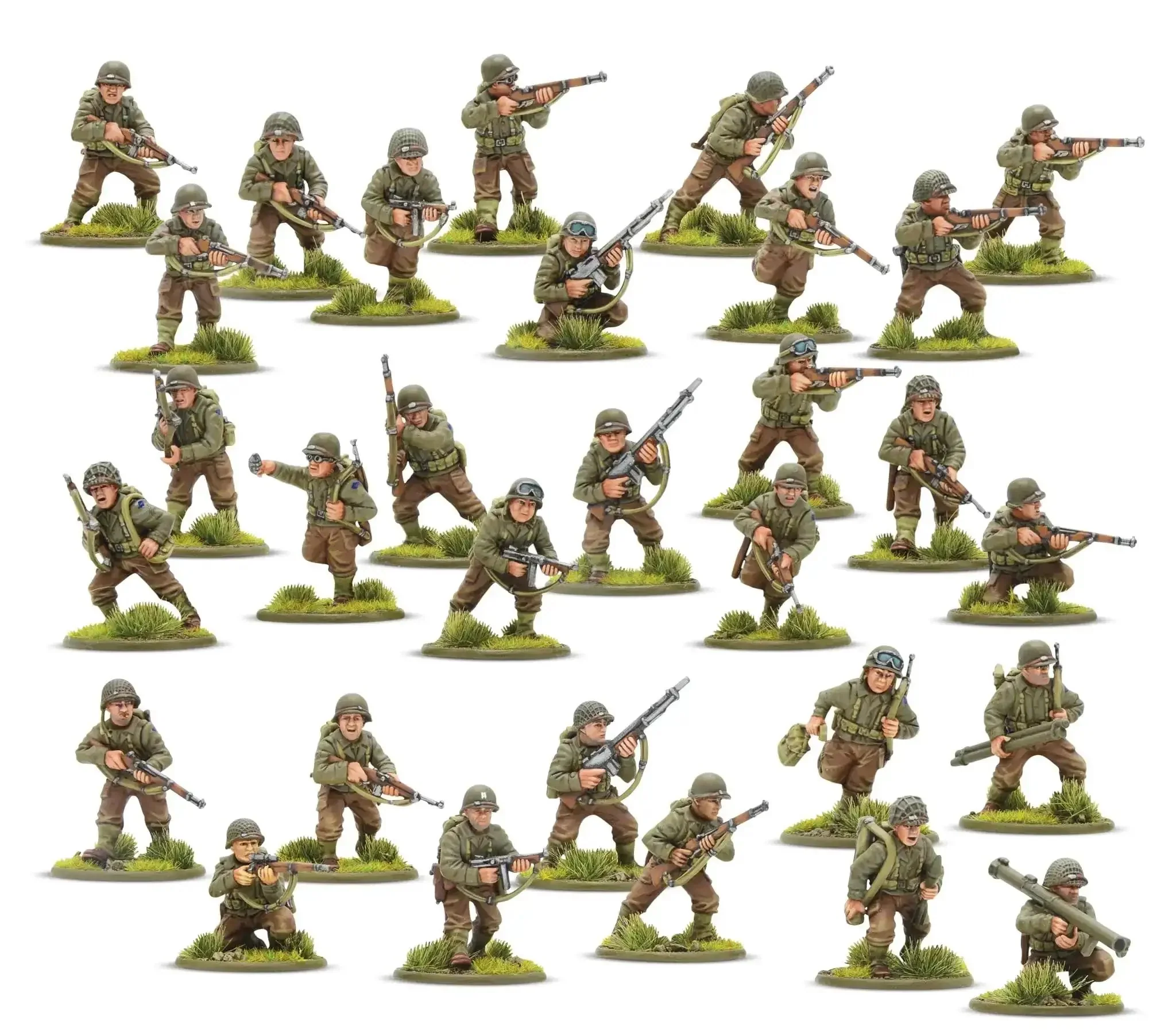US Rangers 28mm Plastic Miniatures For World War II Tabletop Wargaming 30 Highly Detailed Infantry Figures With Dope Weapon Configs And Command Options Includes M1 Garand M1 Carbine Thompson SMG Bazooka BAR Grenades - Image 9