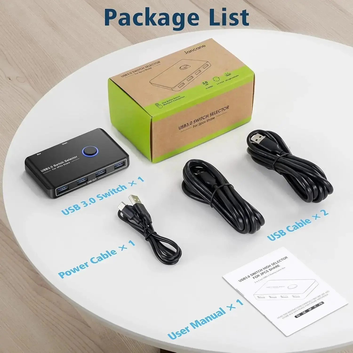 USB 3.0 Switcher For Two Computers Share Four USB Devices Like Mouse Keyboard Printer And Scanner Across Mac Windows Linux No-Fuss Plug-and-Play Hub Includes Two Cables - Image 2