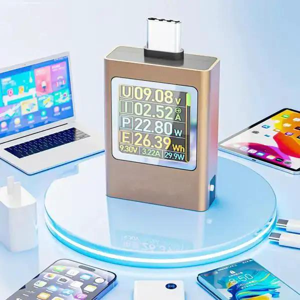 USB C Power Meter Tester For Gearheads With PD3.1 48V PPS QC2.0 QC3.0 FCP VOOC Multiprotocol USB C Voltmeter Amp Meter For Chargers And Cables, Reads Voltage Current And Power From 4.5 To 50V And 0 To 12A - Image 3