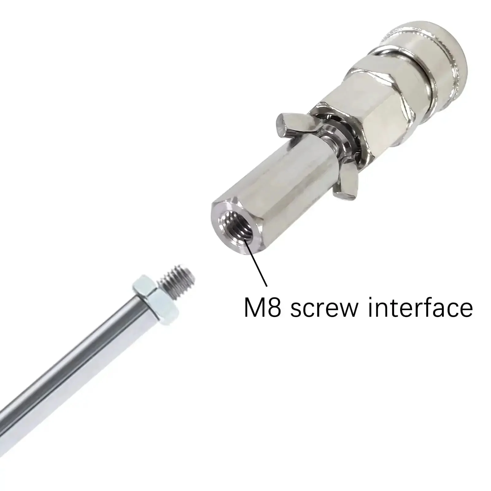 VacU Lock End Connector For Reciprocating Linear Actuator DIY Design In Stainless Steel With M8 Thread 3.3 Inch Height And 121g Weight Durable Heavy Duty Quick Connect For Industrial Apps And Home DIY Projects - Image 5