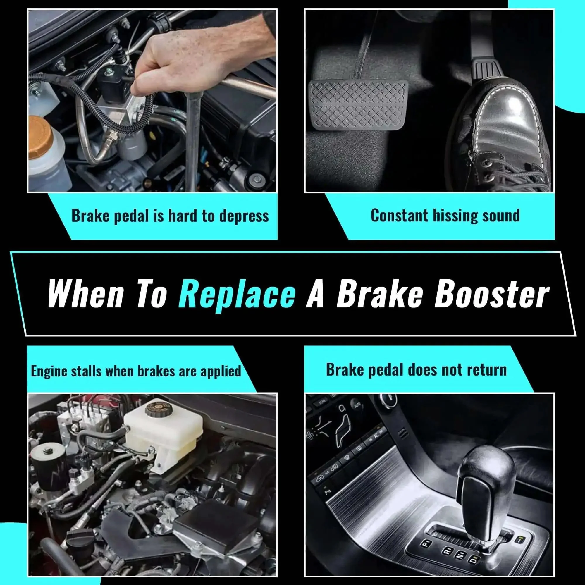 Vacuum Power Brake Booster 54-74400 For Ford F250 F350 Trucks 1987 1997 Without Master Cylinder Heavy Duty Upgrade Fit For Ford Pickup With Easy Install - Image 2