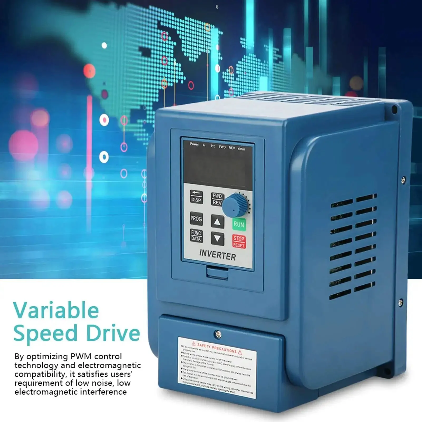 Variable Frequency Drive 380V 3A Speed Controller For 3 Phase 0.75kW Motor With Wide Speed Range And Beefed Up Anti Trip For Tough Heavy Industrial Use - Image 5