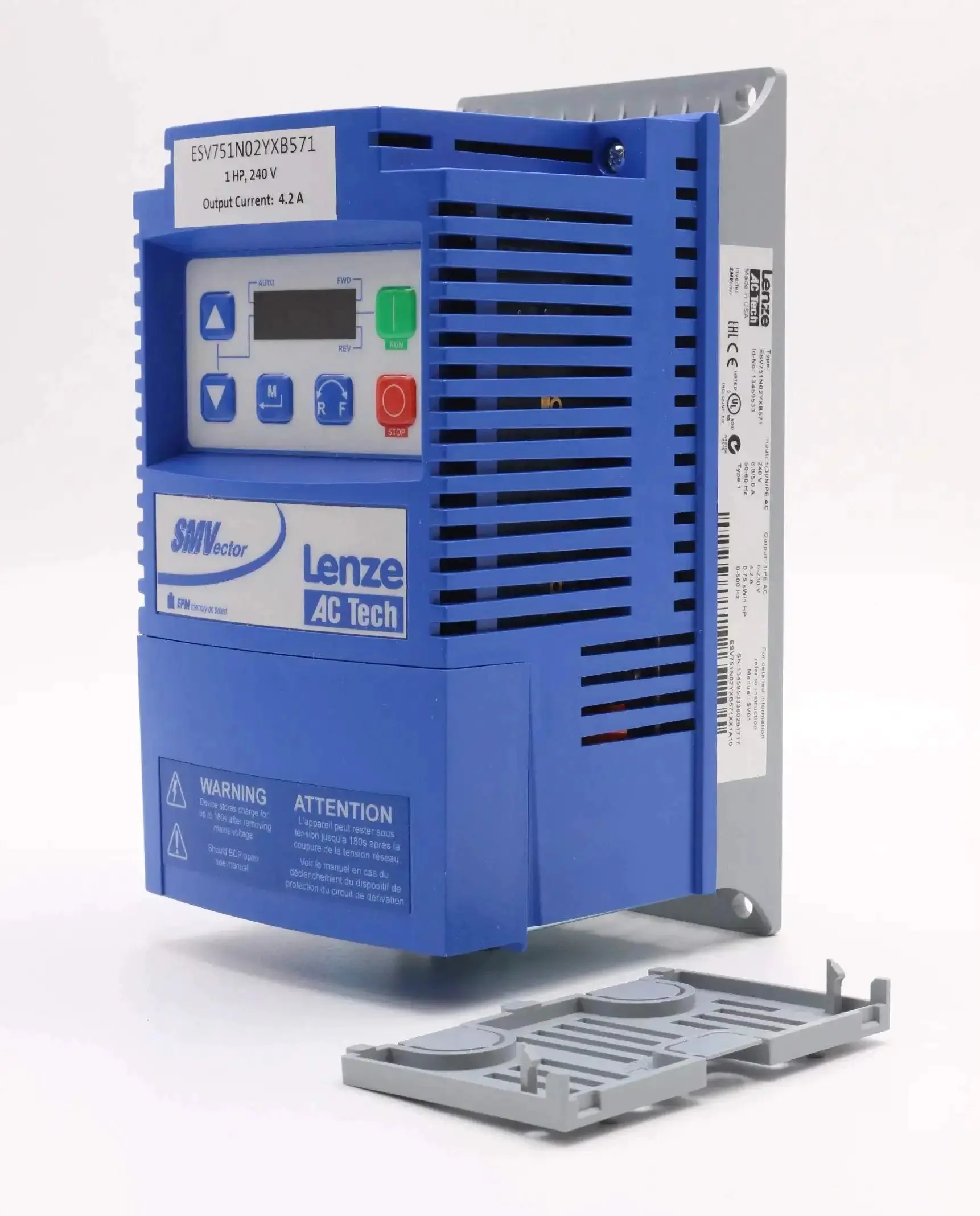 Variable Frequency Drive For Demand Control Ventilation And Smart Electrical Panels With 1 HP Max 200 To 240 V Single Or Three Phase Input NEMA 1 Enclosure Modbus Ready Model ESV751N02YXB571 Built For HVAC Pros And Rugged Industrial Use