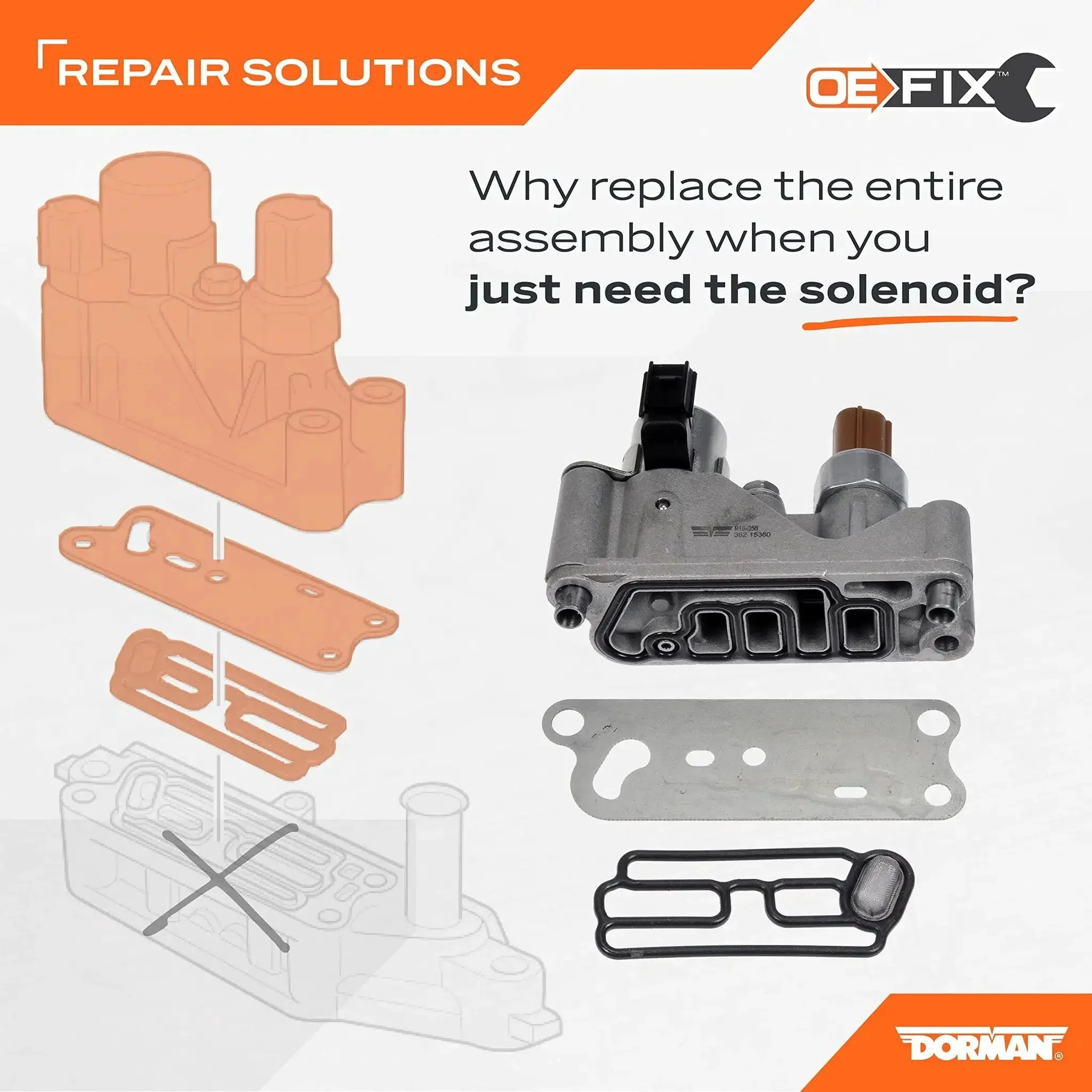 Variable Valve Timing Solenoid Kit For Acura And Honda, OE Fix, Replace Only The Top Half Of The Spool Valve And Gasket, Save Cash On Repairs, Easy Install, Includes Top Half, Gaskets, And Oil Seals - Image 7