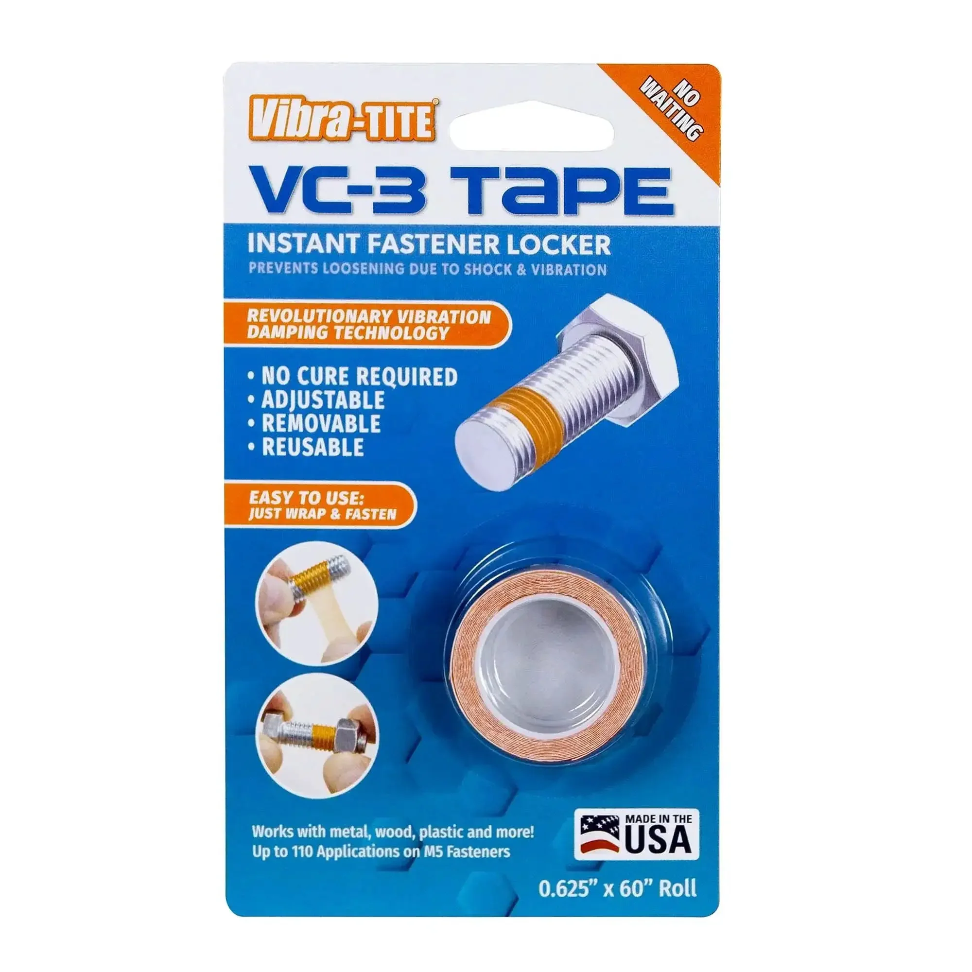 VC-3 Threadmate Red Threadlocker And Tape Kit For Fasteners, Instant Lock And Seals, Prevents Loosening From Vibration, Reusable And Adjustable, Works On Internal External Female And Male Threads, 5mL Tube, -65 To 165 F - Image 4