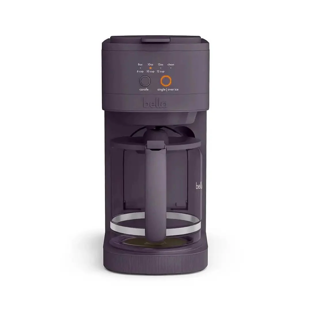 VersaBrew Two In One Coffee Maker With K Cup Compatibility Delivers 8 Oz, 10 Oz, Or 12 Oz Single Serves Or Full 12 Cup Carafe Iced Coffee Mode Your Go To Brew Buddy With Dishwasher Safe Reusable Filter And Filter Holder 60 Oz Water Tank Plum Finish