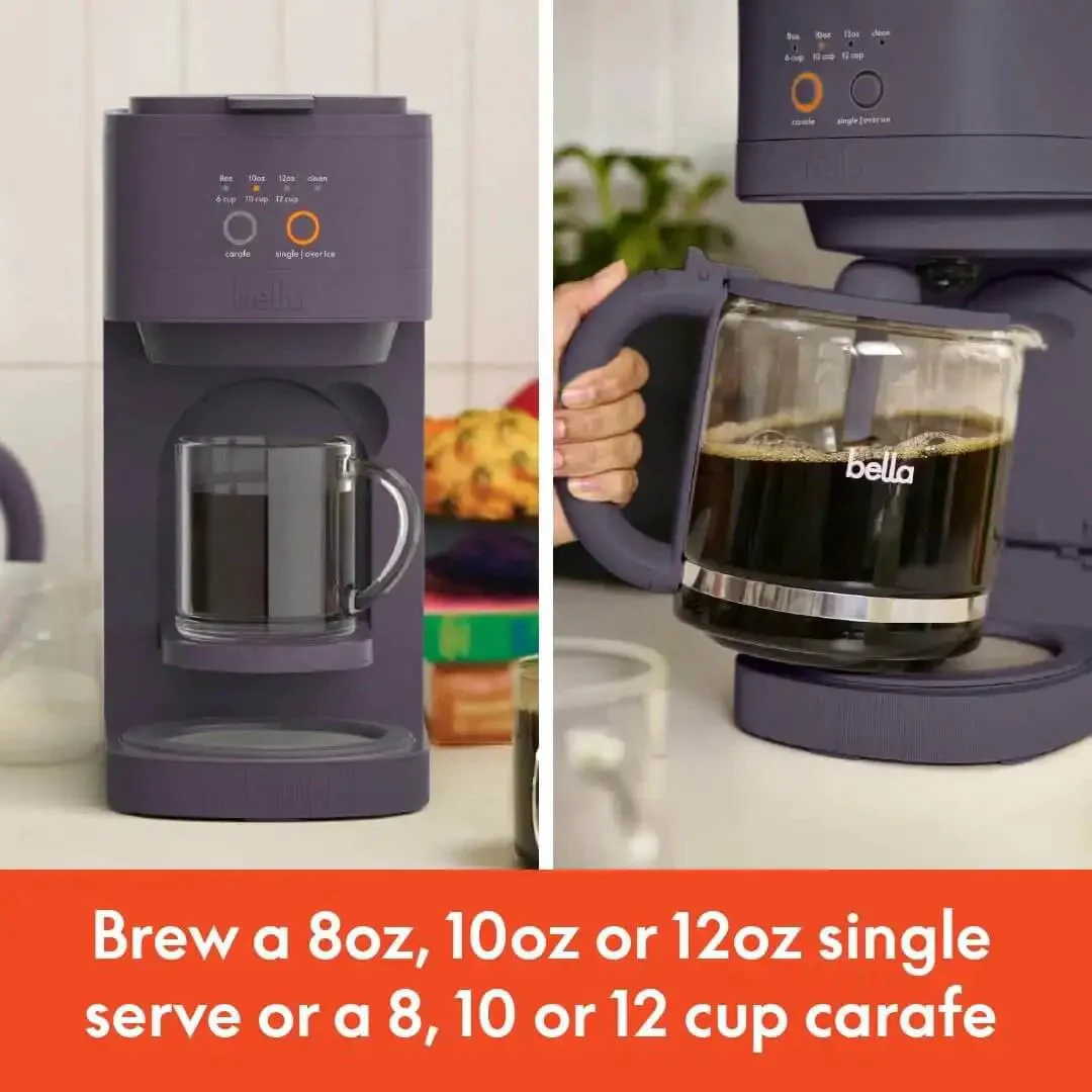 VersaBrew Two In One Coffee Maker With K Cup Compatibility Delivers 8 Oz, 10 Oz, Or 12 Oz Single Serves Or Full 12 Cup Carafe Iced Coffee Mode Your Go To Brew Buddy With Dishwasher Safe Reusable Filter And Filter Holder 60 Oz Water Tank Plum Finish - Image 7