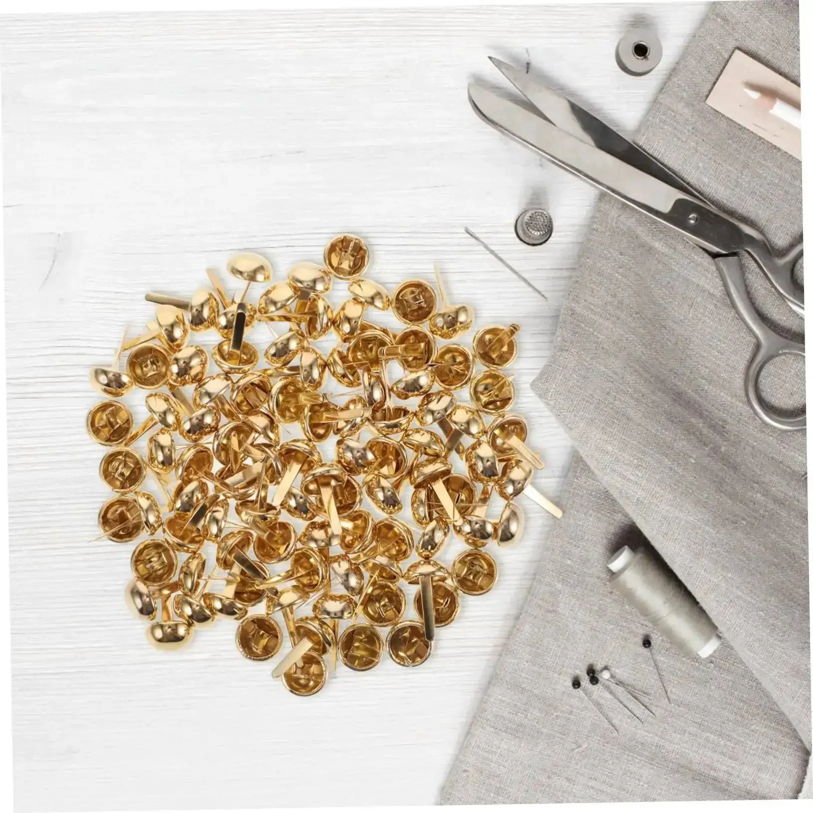 Versatile Craft Kit 100 Pcs Round Mushroom Brads And Mini Paper Fasteners For DIY Projects And Craft Work Easy To Use Metal Brad Fasteners For Card Making Scrapbooking And Gift Wrapping - Image 3