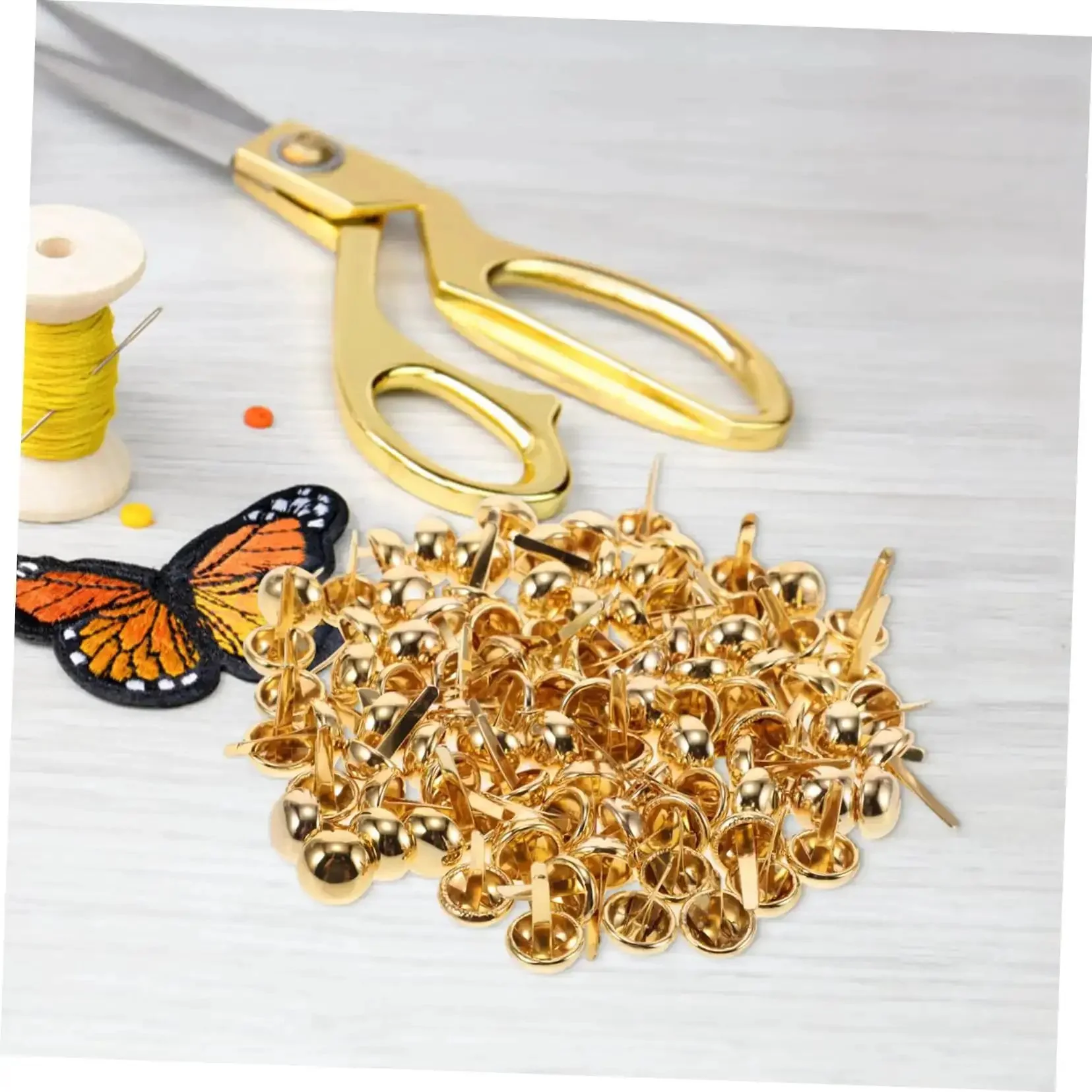 Versatile Craft Kit 100 Pcs Round Mushroom Brads And Mini Paper Fasteners For DIY Projects And Craft Work Easy To Use Metal Brad Fasteners For Card Making Scrapbooking And Gift Wrapping - Image 7