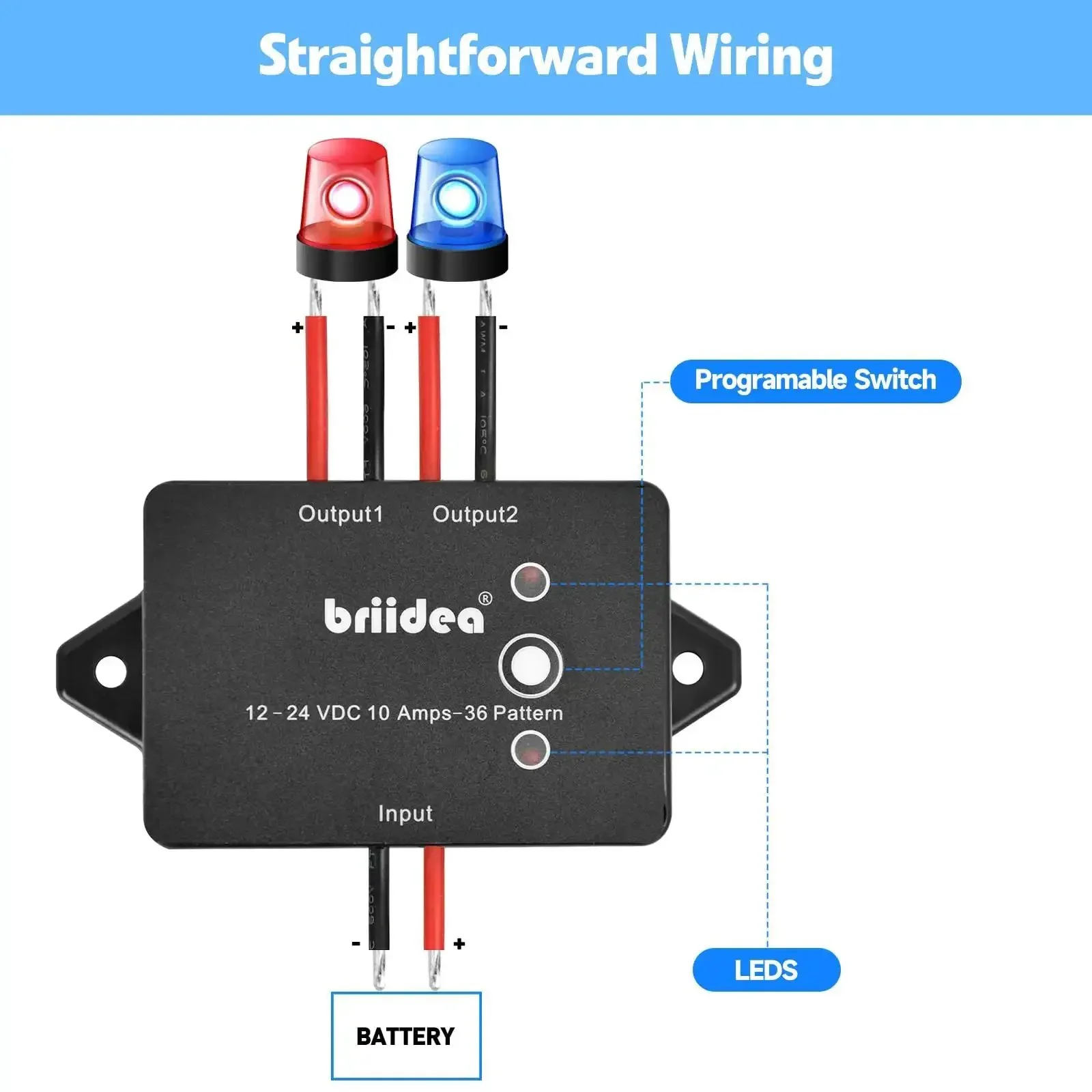 Versatile Flasher Module With 36 Modes, One Button Quick Change, 10 Amp 12-24V DC, For Car And Motorcycle Headlights Or Any Lamp Retrofit, Enhances Visibility, Safer Night Drives, Easy Install - Image 3