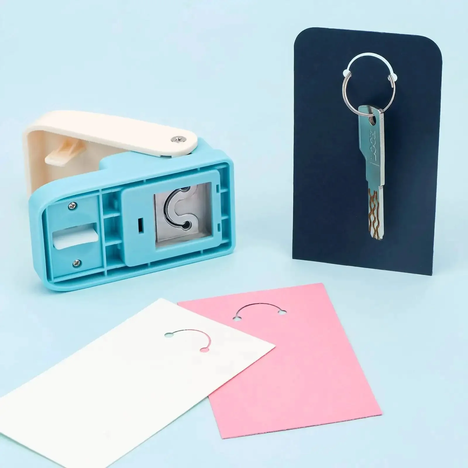 Versatile Hangtag Punch For DIY Jewelry Displays And Card Tags, Corner Punch Tool For Keychains And Jewelry Displays, Ideal For Scrapbooking And Wedding Planning, Fits 80-500 GSM Paper, Pro Grade Durable Stainless Steel Blade - Image 3
