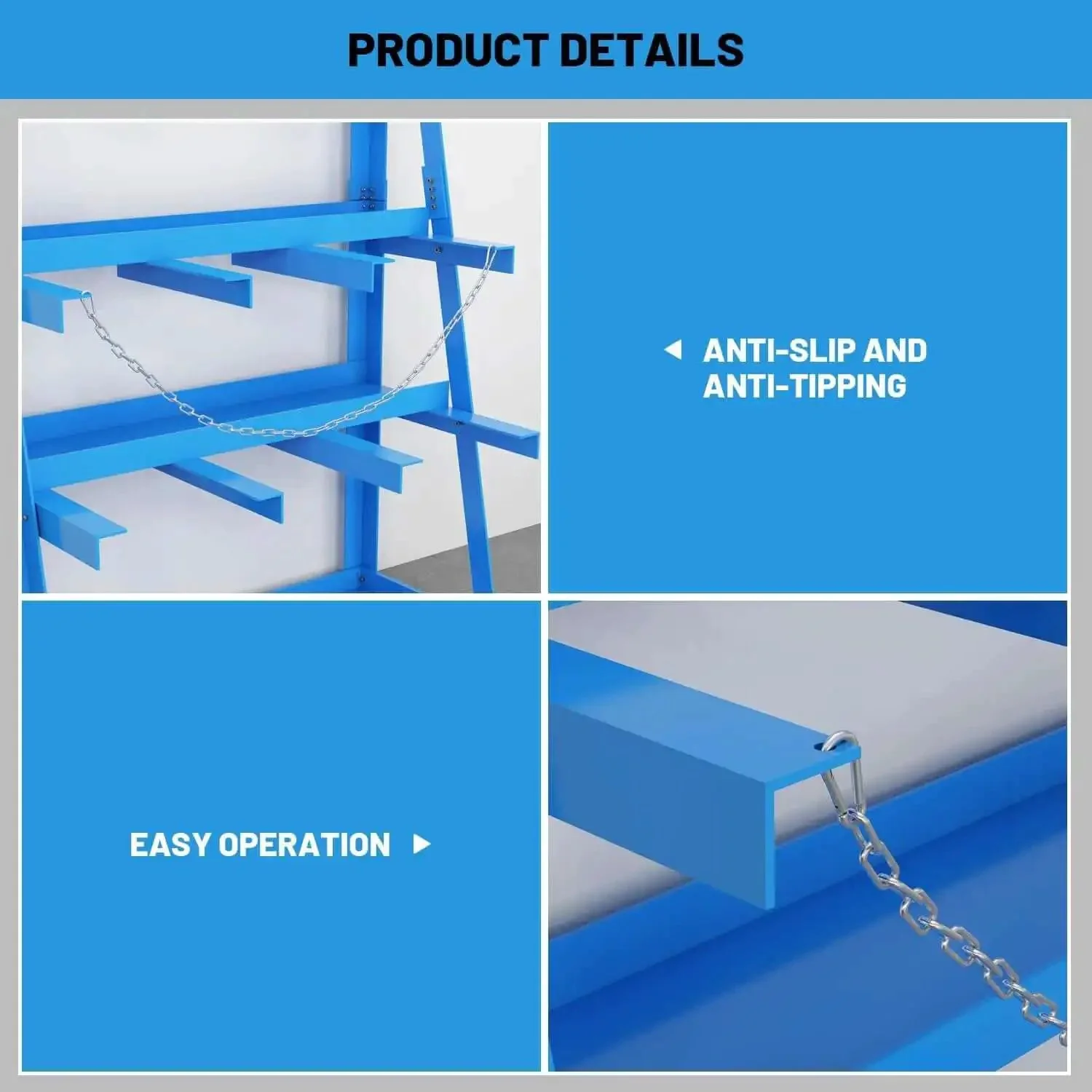 Vertical Bar Rack Heavy Duty Steel Storage Shelf For Long Parts And Lumber In The Garage Basement 3000 Lb Capacity Upright Shelving Pipe Organizer Pro Grade Shop Organizer Beast - Image 5
